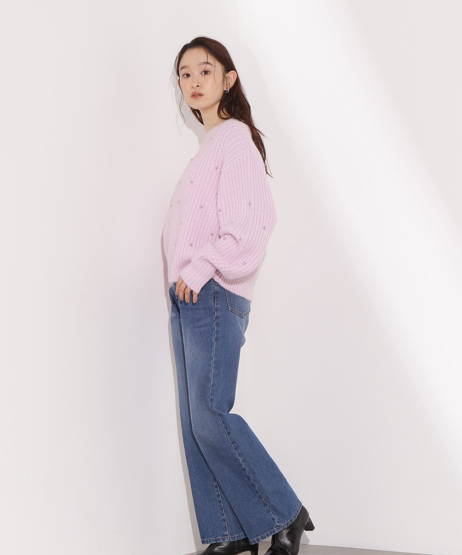  「スタッズ畦ニット」|ニット・セーター|