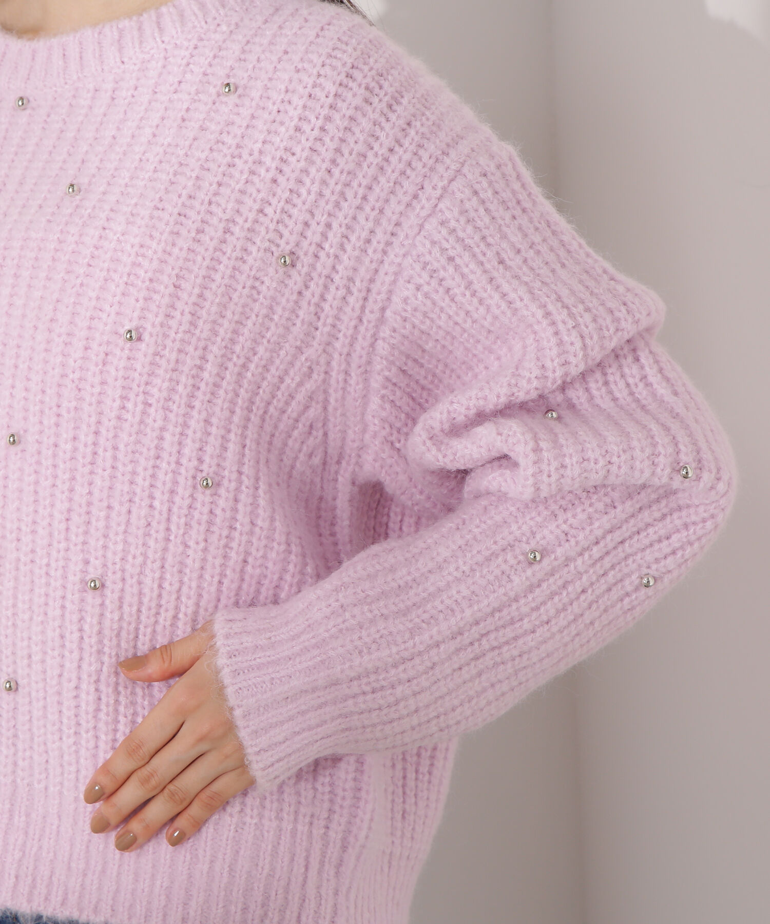  「スタッズ畦ニット」|ニット・セーター|