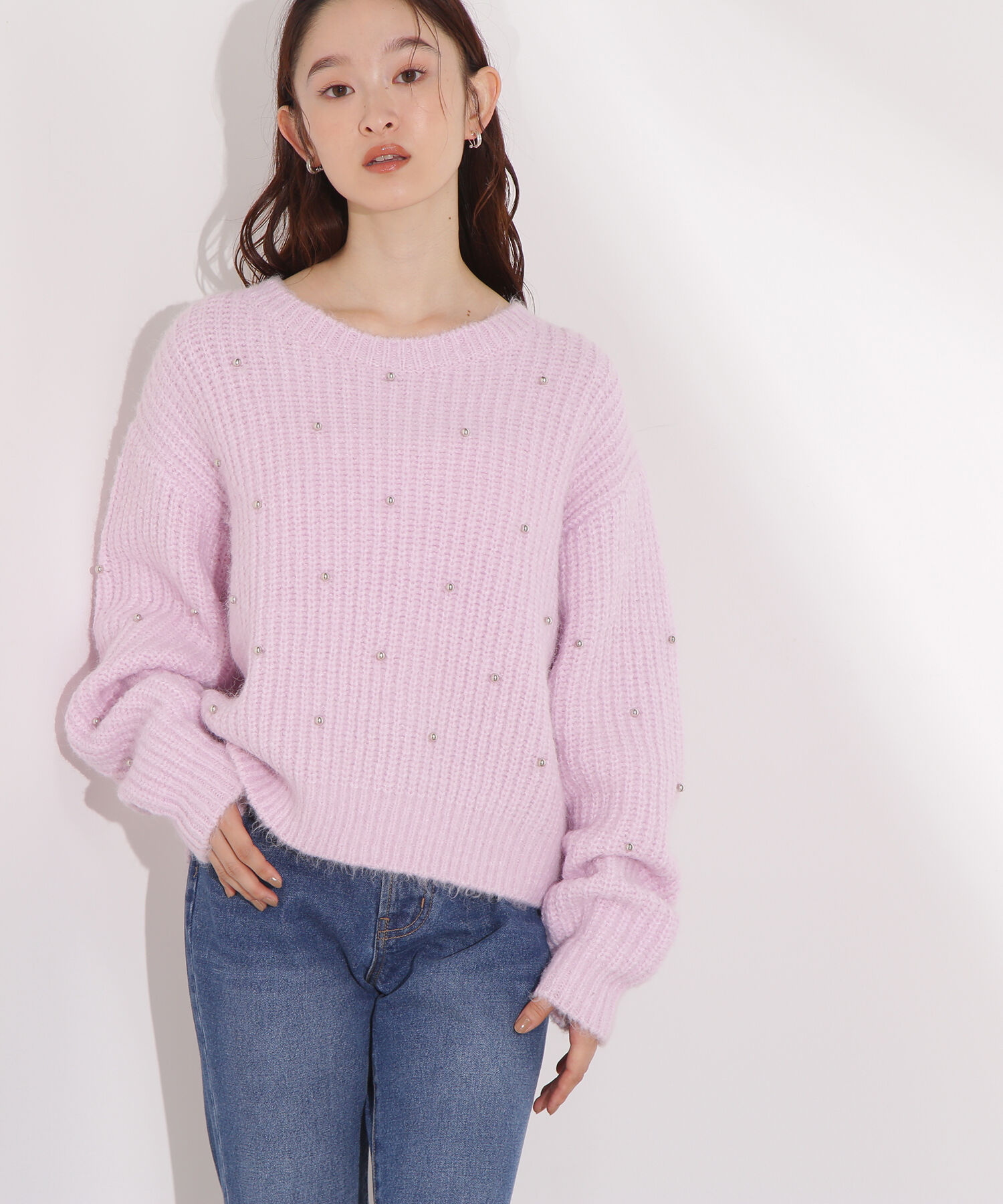  「スタッズ畦ニット」|ニット・セーター|