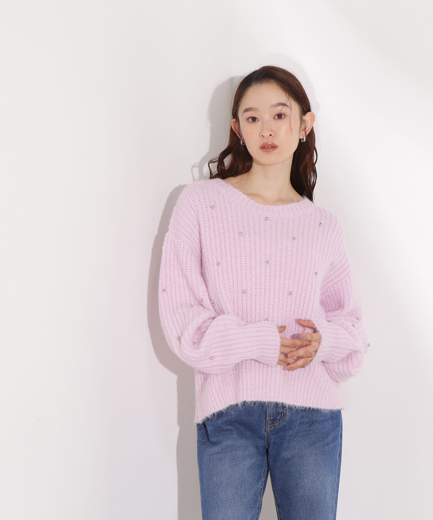  「スタッズ畦ニット」|ニット・セーター|