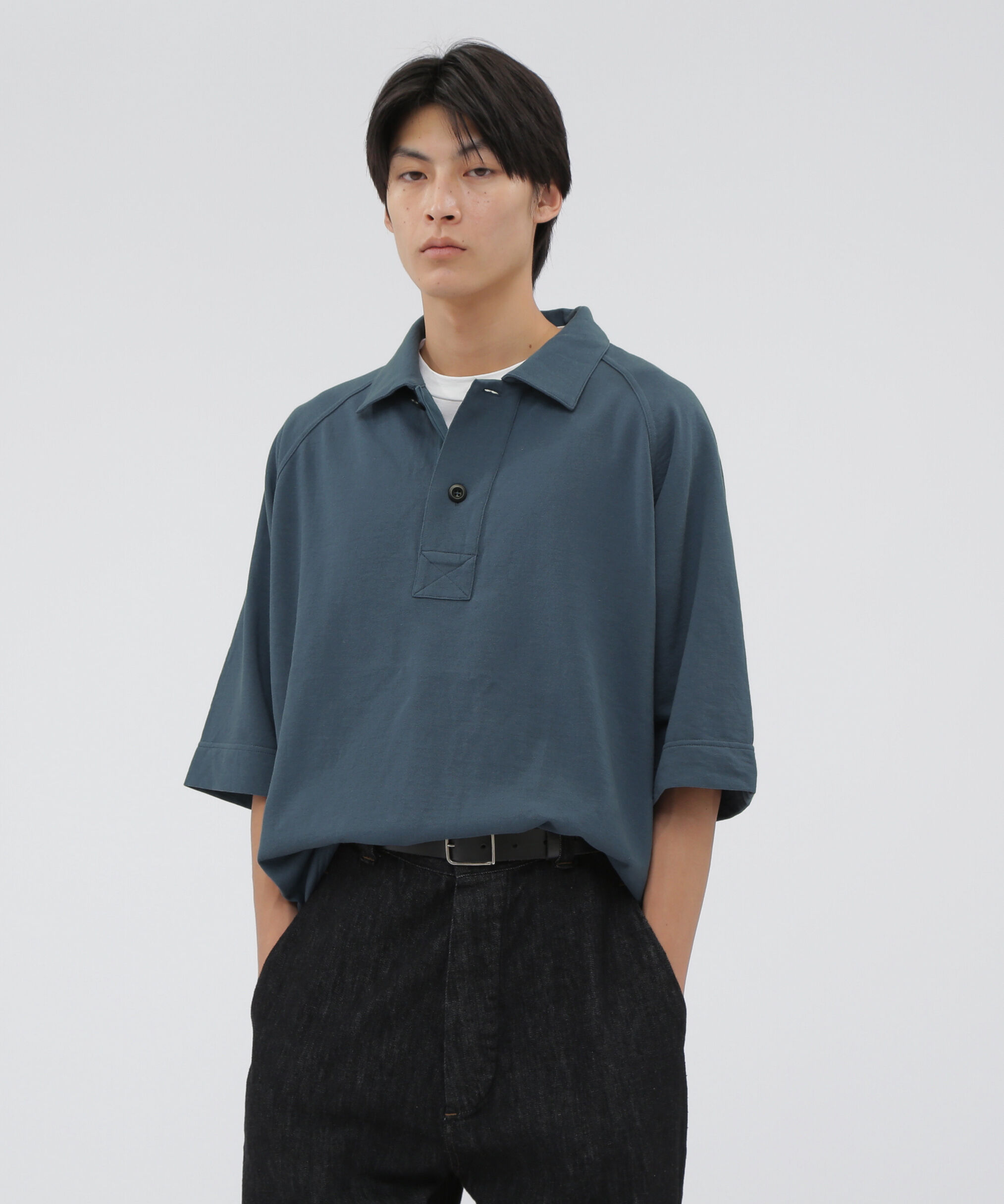 MHL.「DRY LIGHT LOOPBACK JERSEY TOP」|Tシャツ・カットソー|MID BLUE3