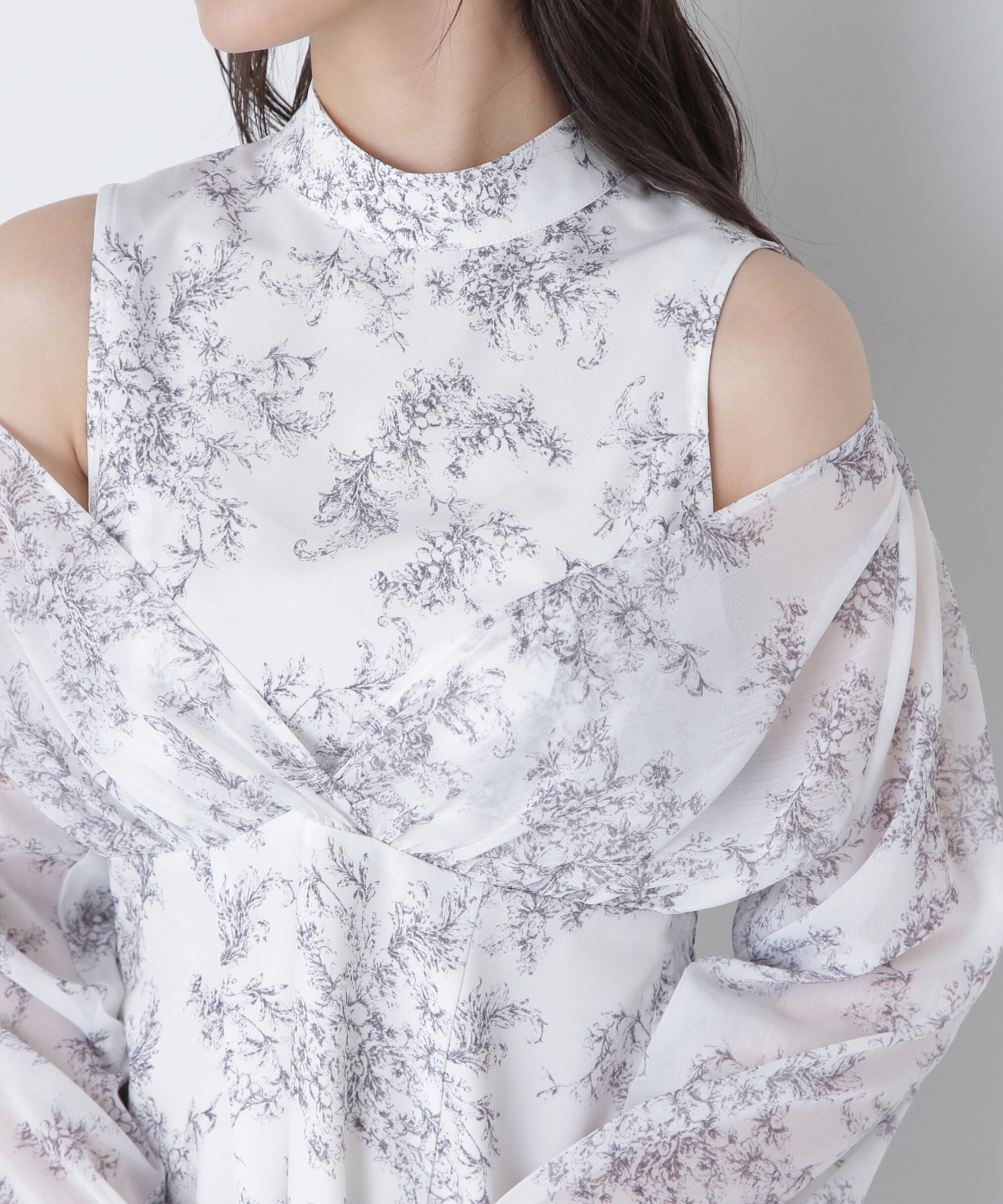  「シアープリントカシュクールワンピース」|ワンピース|