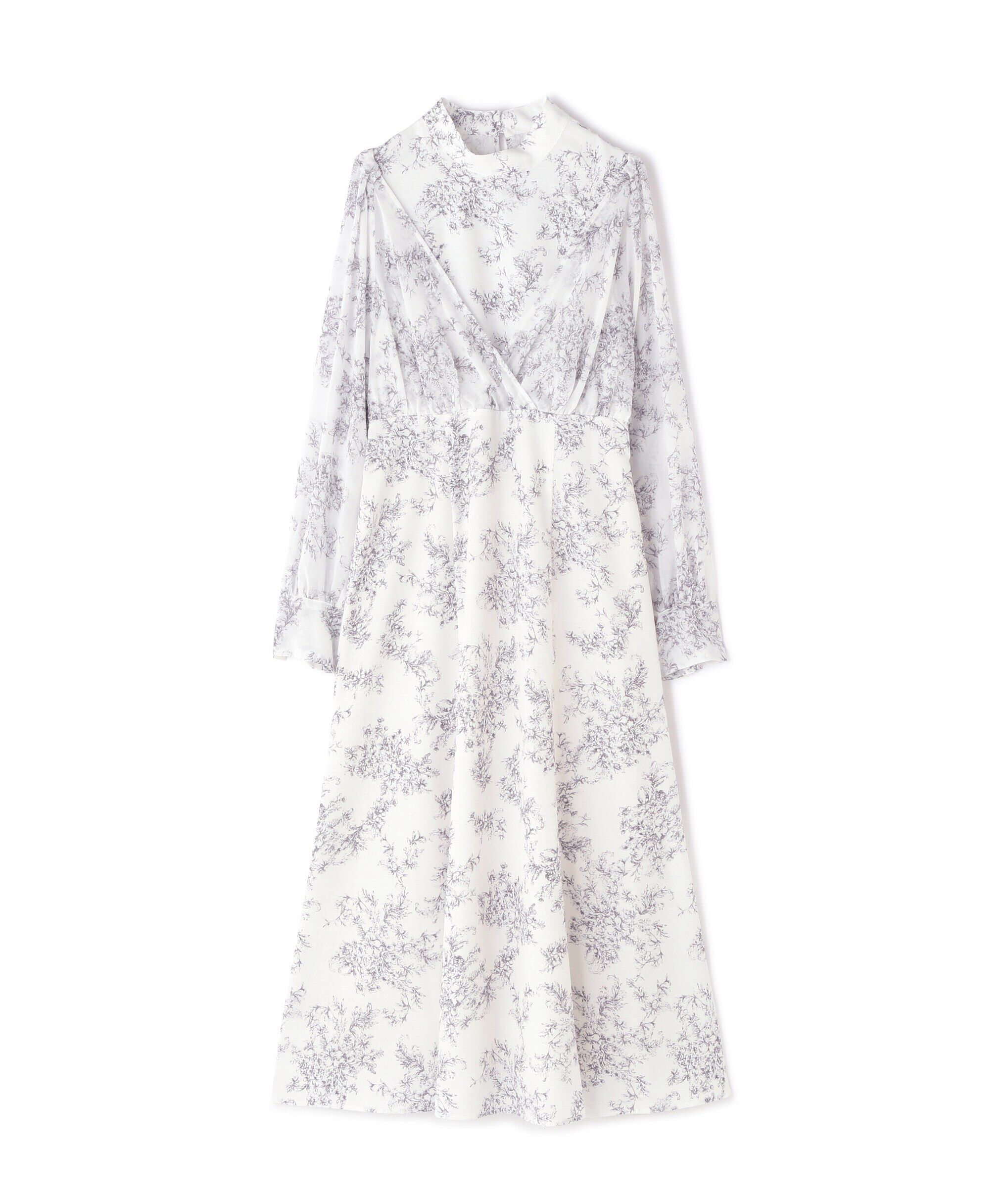  「シアープリントカシュクールワンピース」|ワンピース|