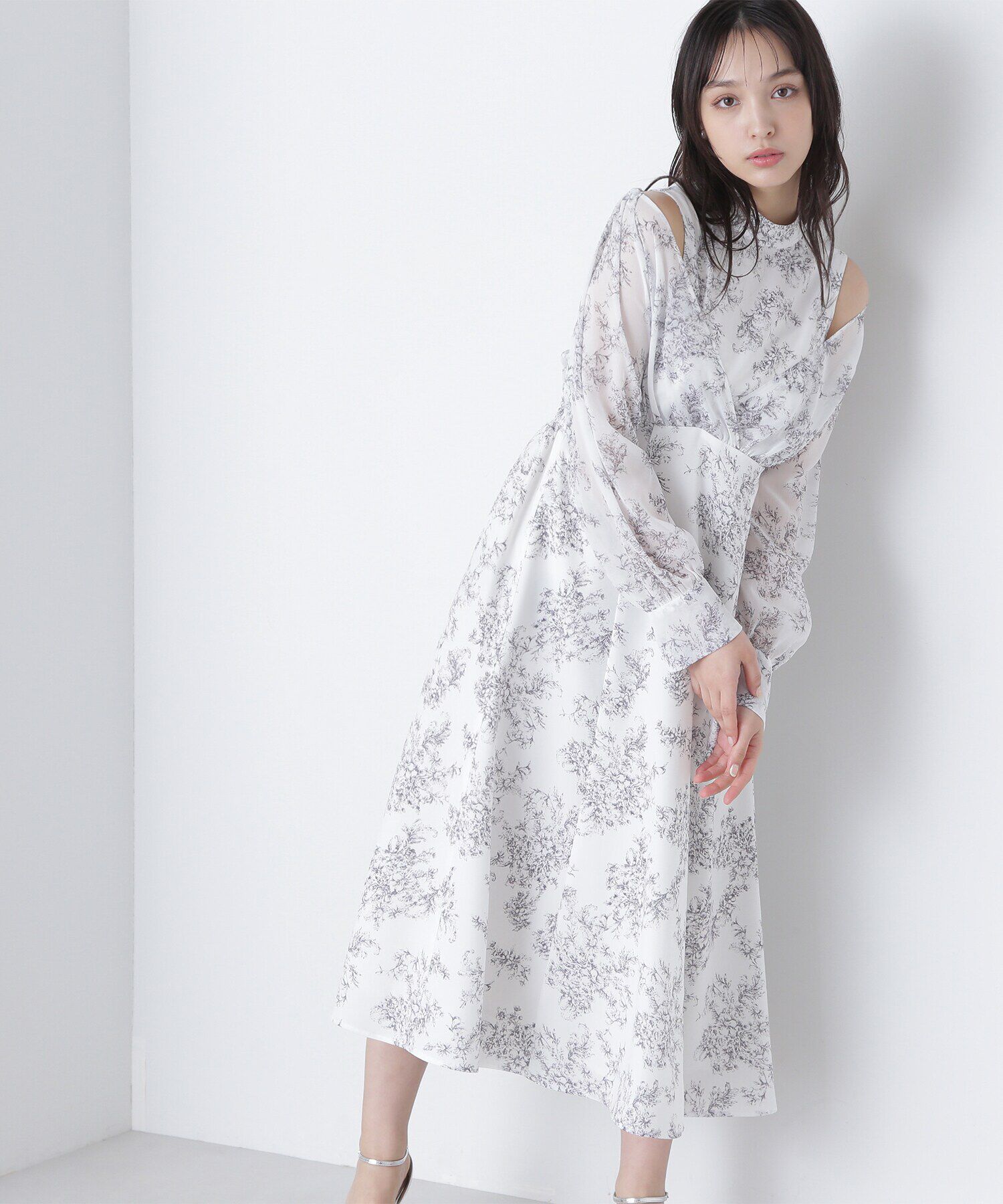  「シアープリントカシュクールワンピース」|ワンピース|