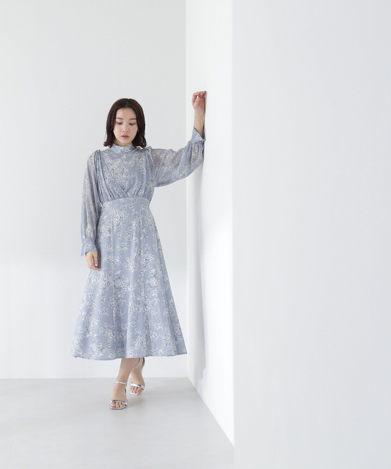  「シアープリントカシュクールワンピース」|ワンピース|