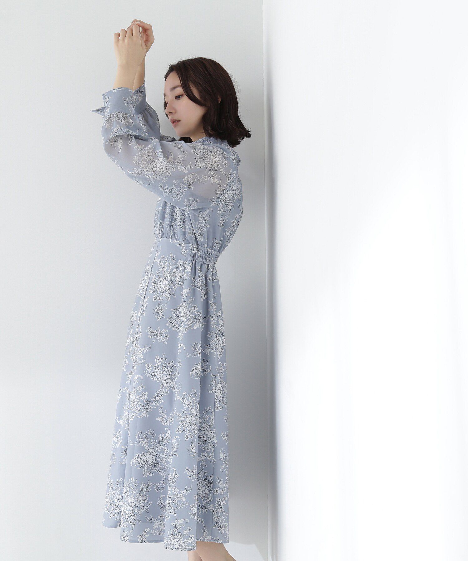  「シアープリントカシュクールワンピース」|ワンピース|