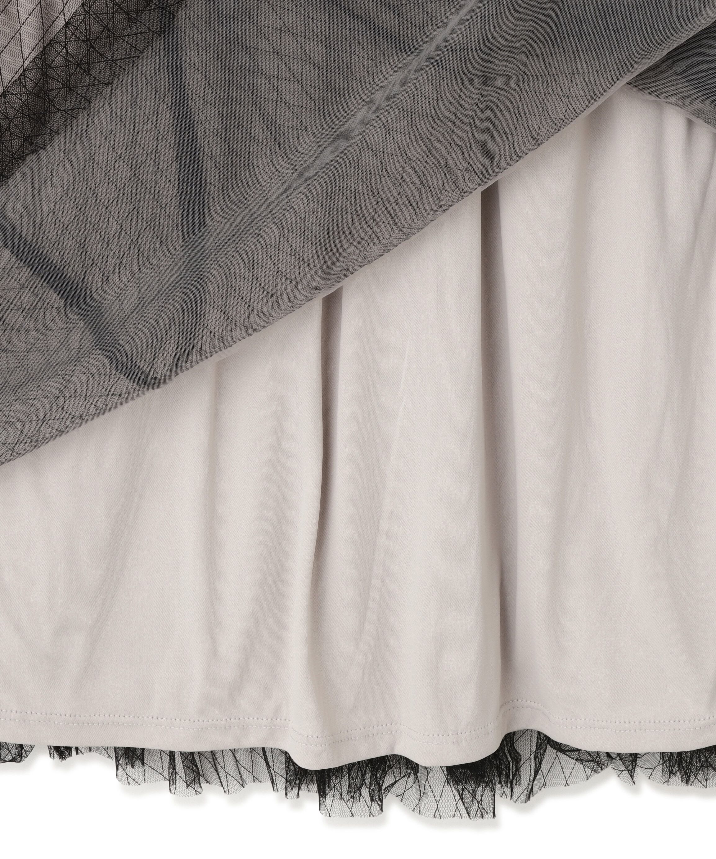  「ダブルチュールドッキングニットワンピース」|ワンピース|