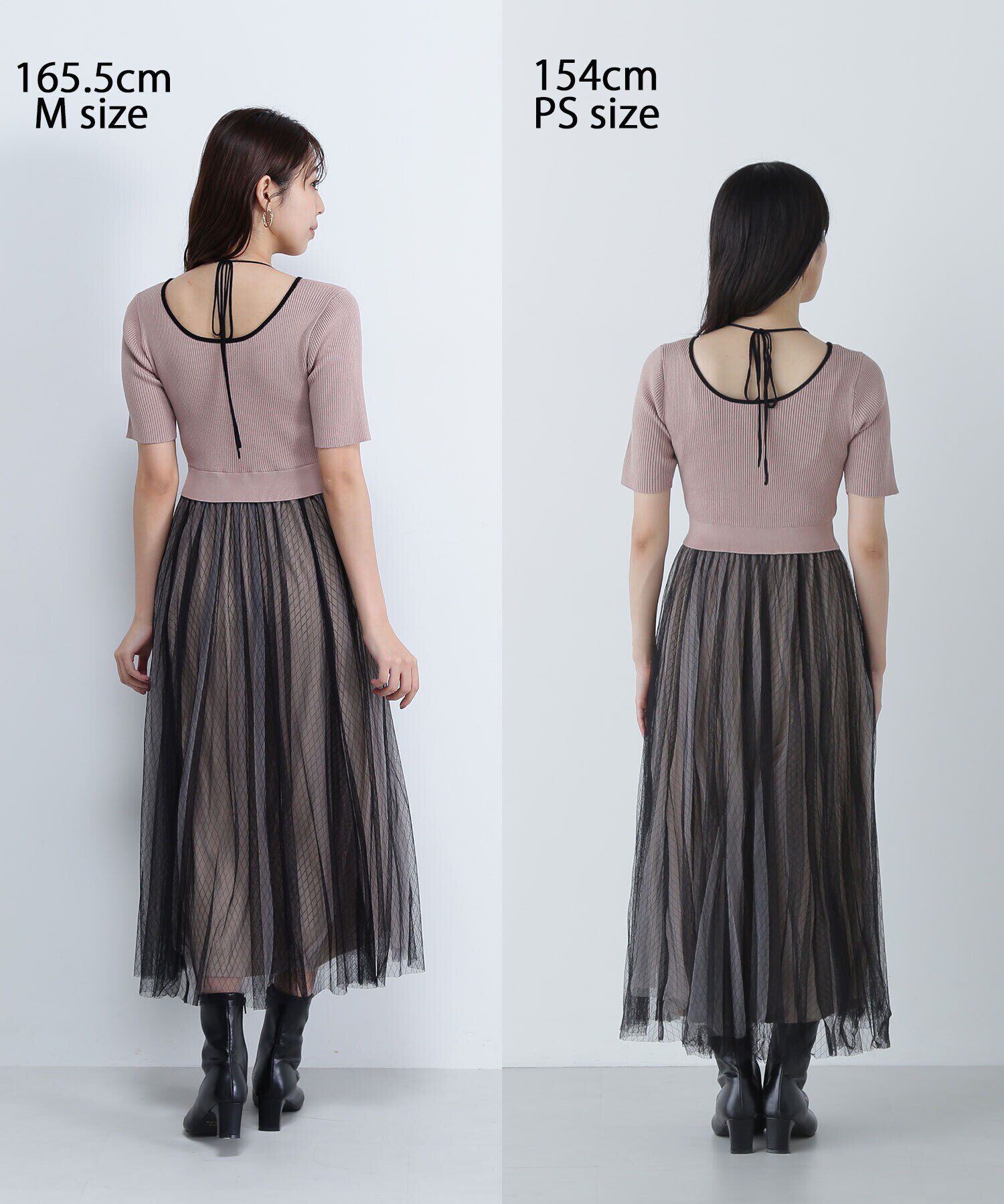  「ダブルチュールドッキングニットワンピース」|ワンピース|