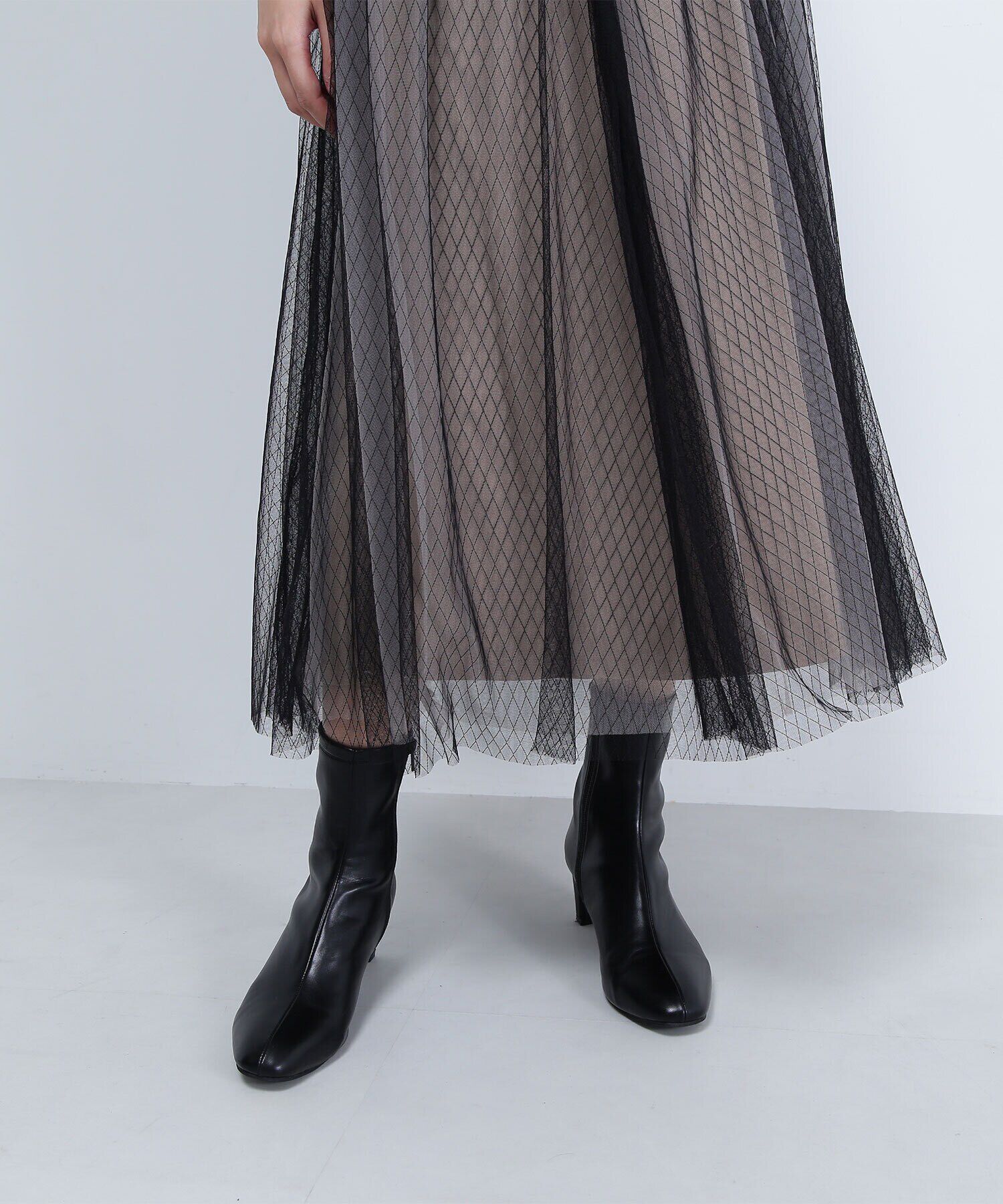  「ダブルチュールドッキングニットワンピース」|ワンピース|