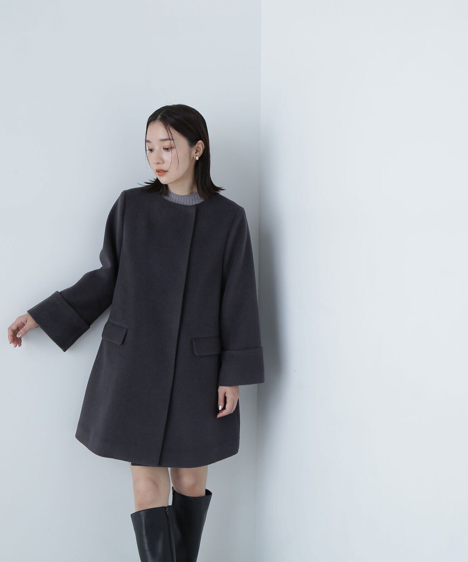  「ノーカラーミドルコート　24AW」|その他|