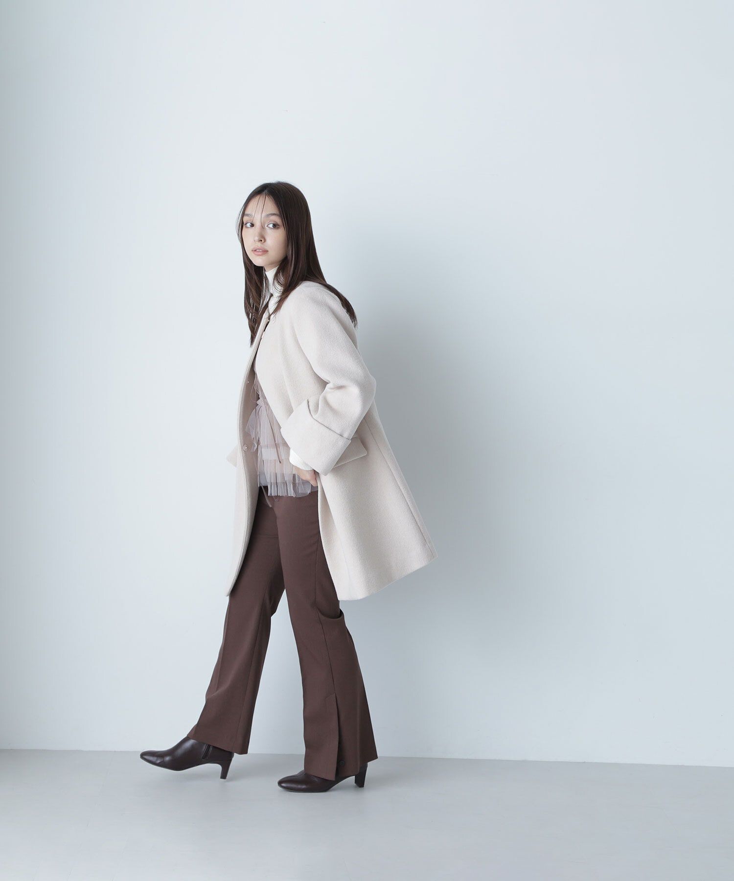  「ノーカラーミドルコート　24AW」|その他|