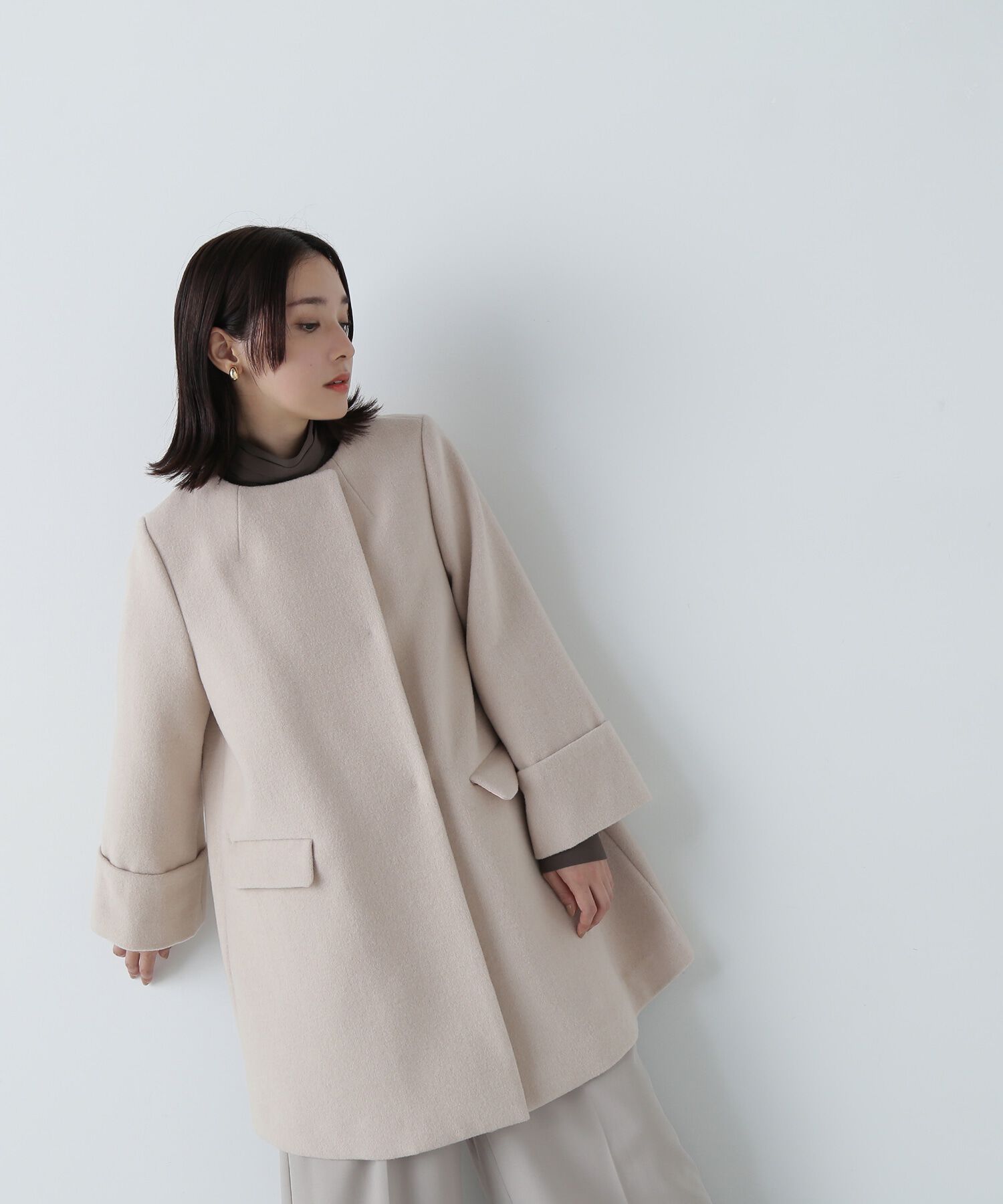  「ノーカラーミドルコート　24AW」|その他|