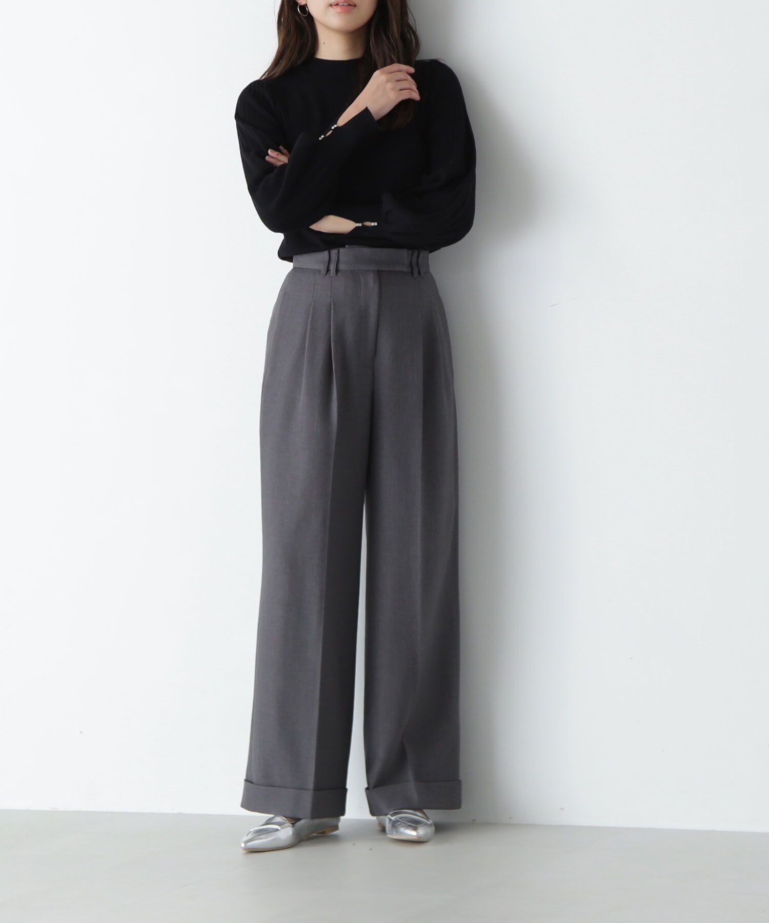  「ロールアップヘムワイドパンツ」|その他|