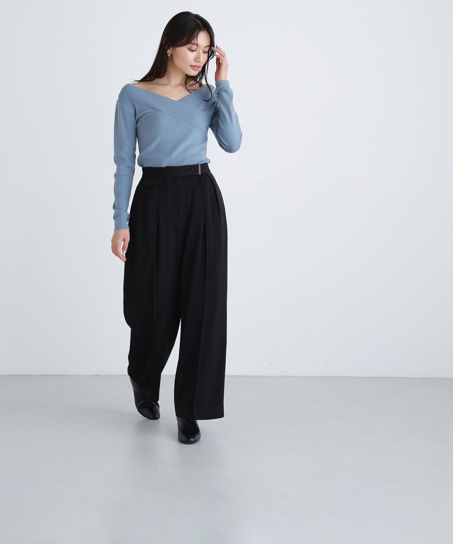  「メタルポイントタックワイドパンツ」|その他|