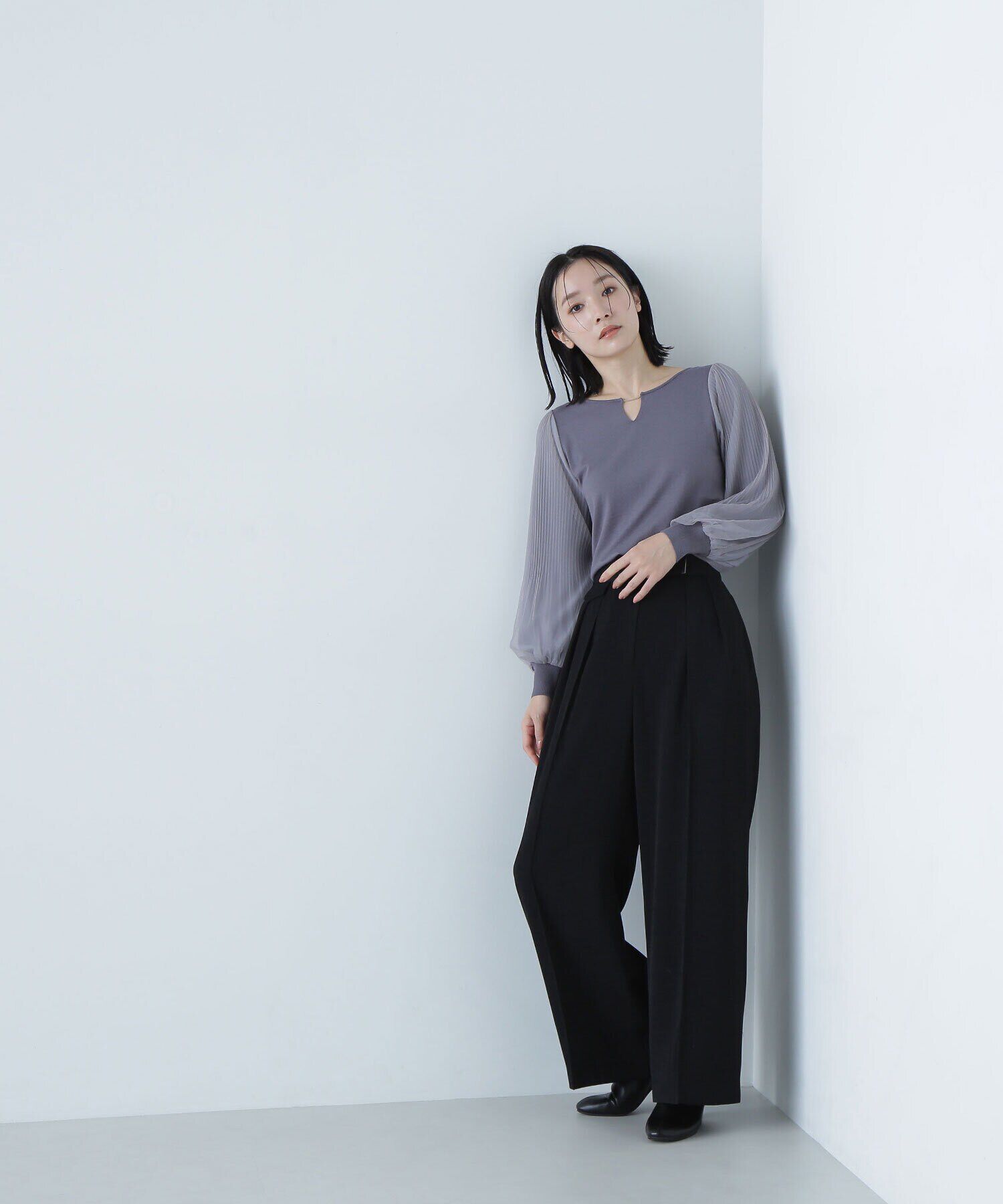  「メタルポイントタックワイドパンツ」|その他|