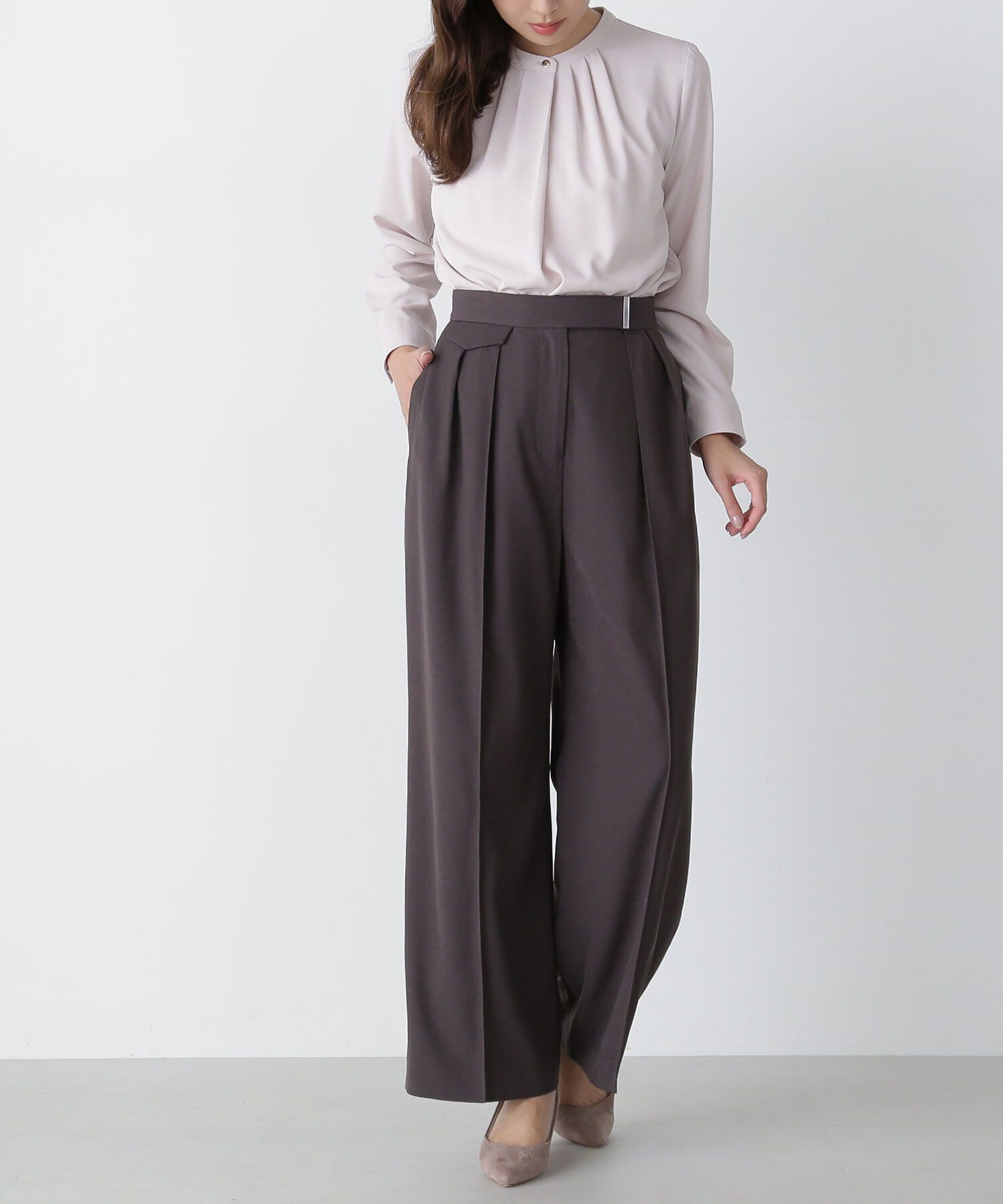  「メタルポイントタックワイドパンツ」|その他|