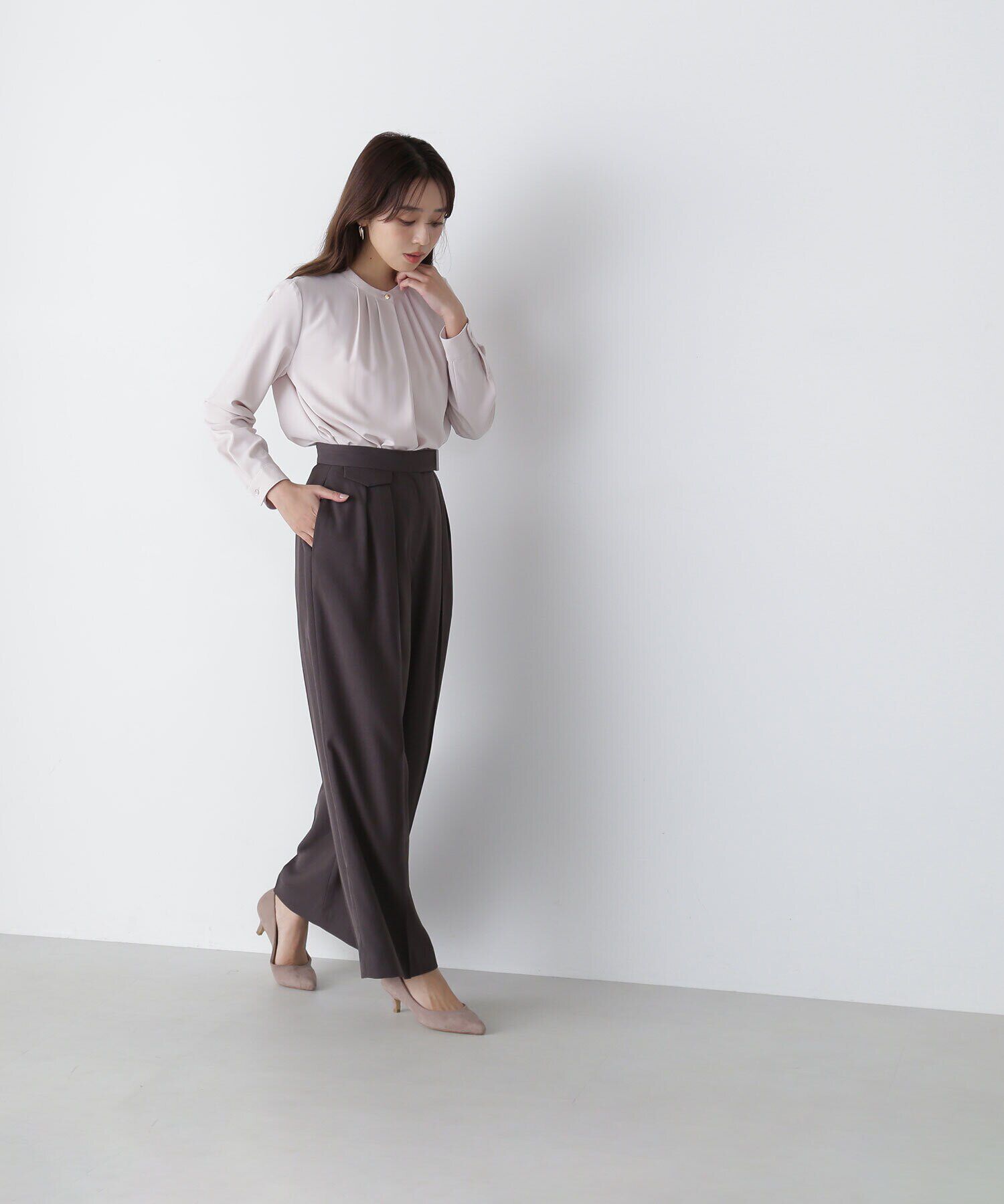  「メタルポイントタックワイドパンツ」|その他|