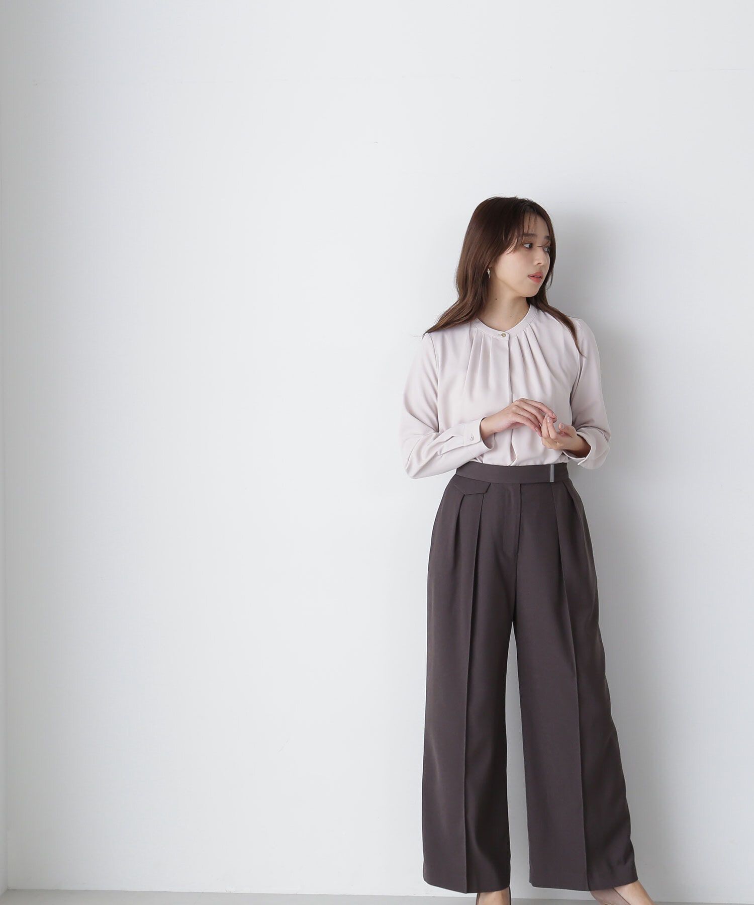  「メタルポイントタックワイドパンツ」|その他|