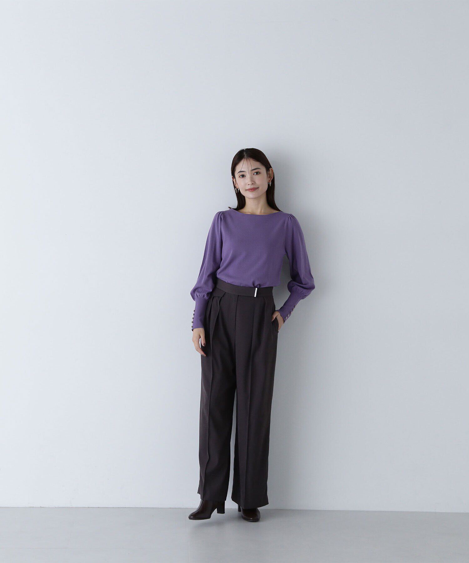  「メタルポイントタックワイドパンツ」|その他|