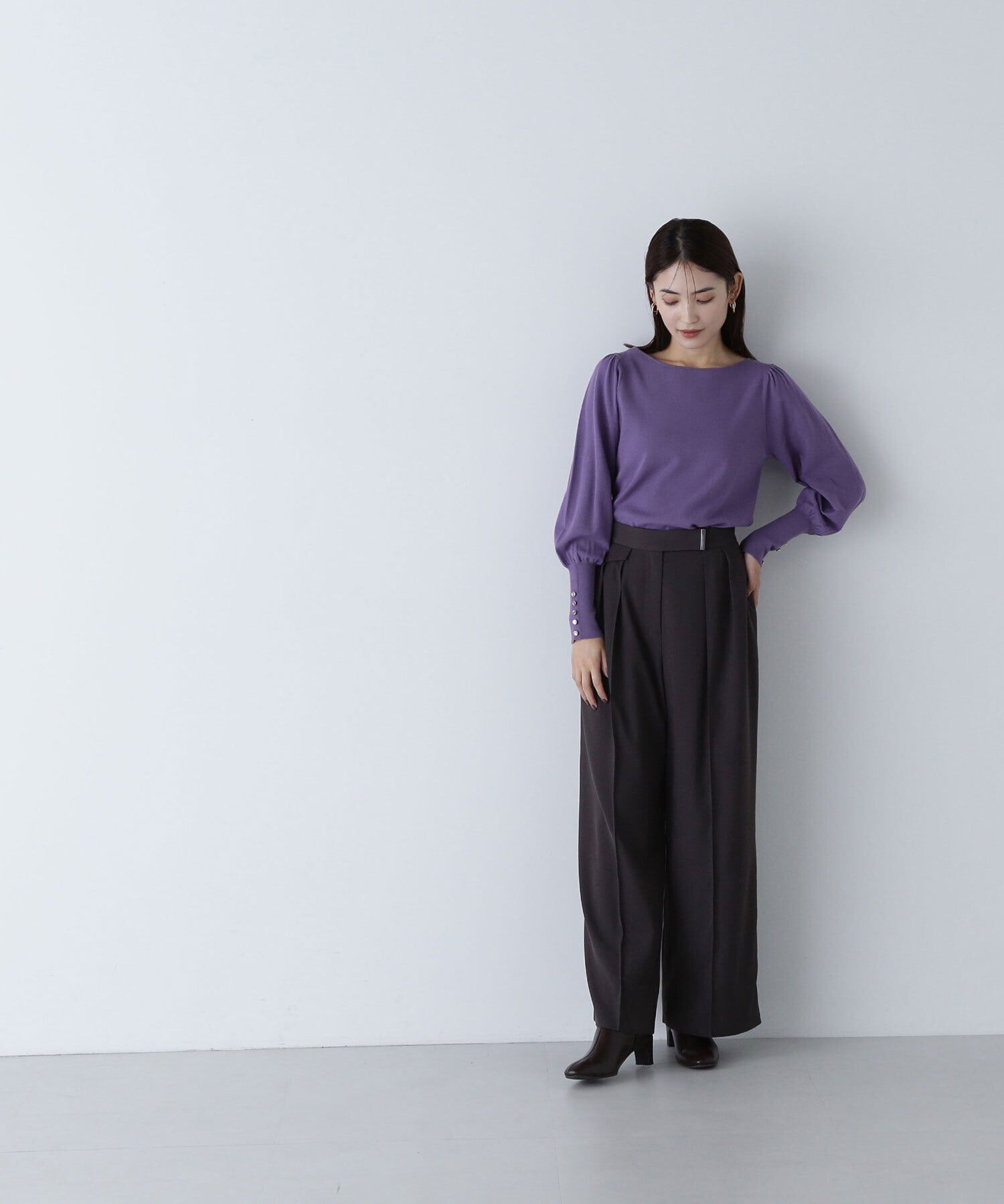  「メタルポイントタックワイドパンツ」|その他|