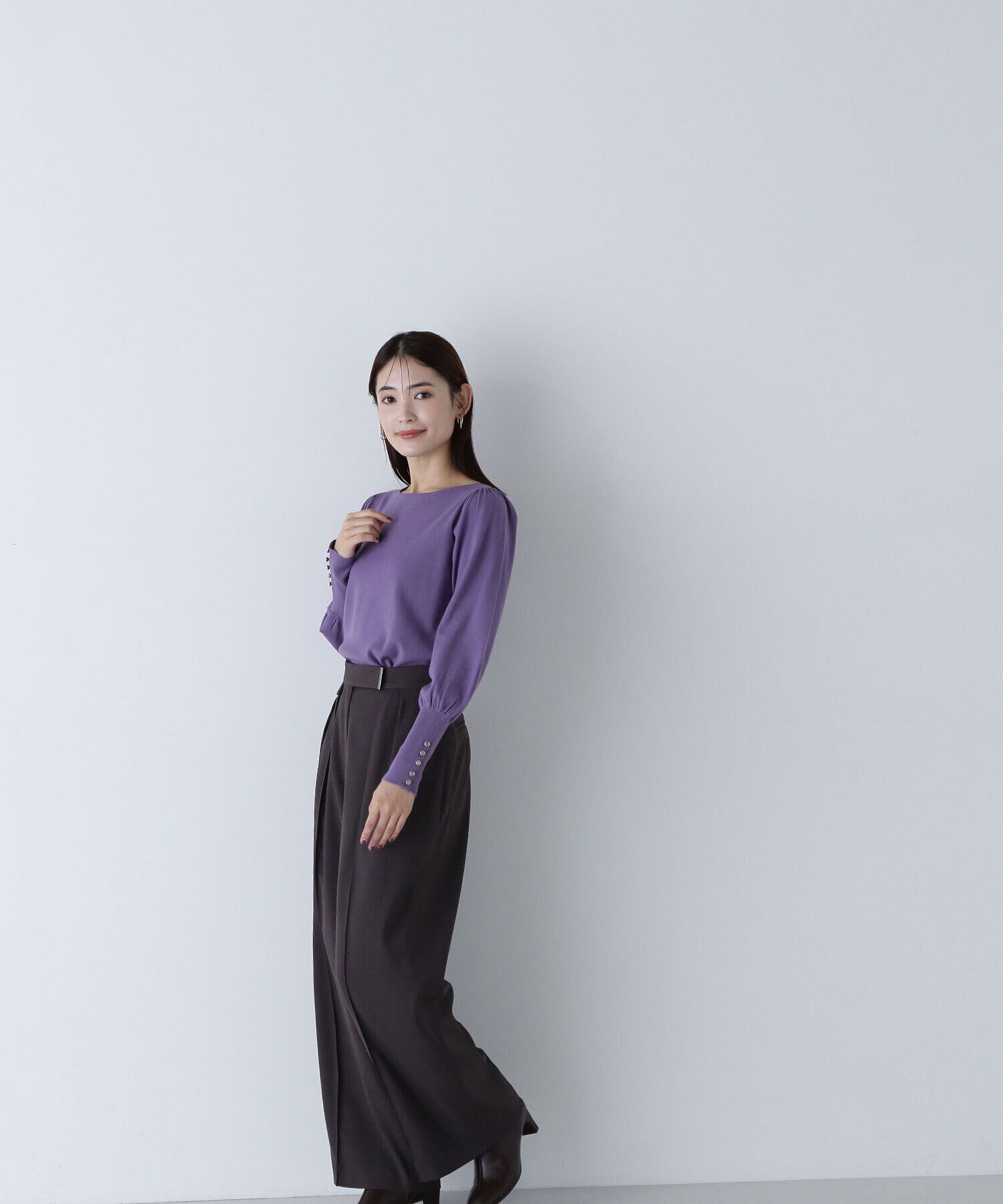  「メタルポイントタックワイドパンツ」|その他|