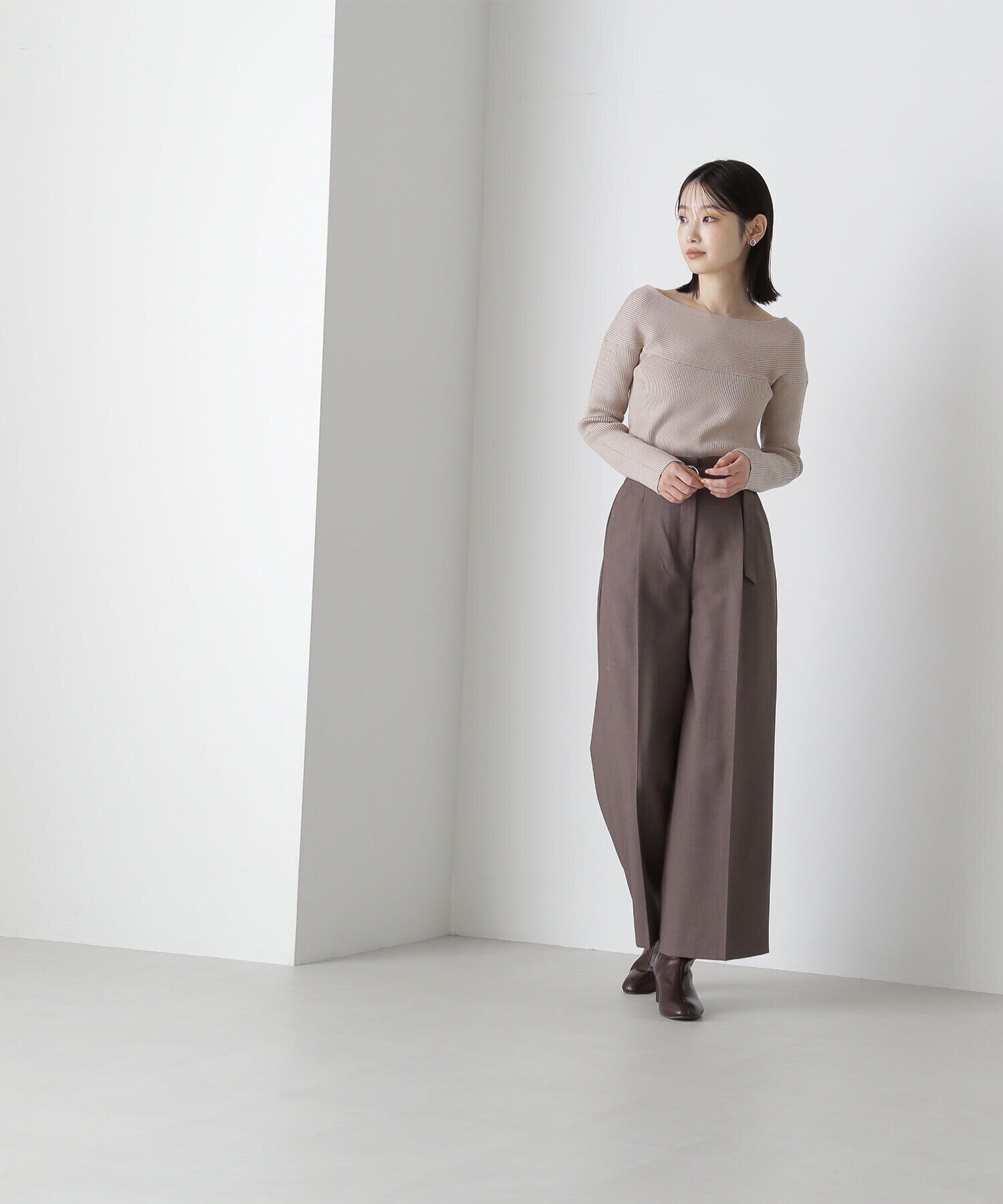  「＜リラクシーセットアップシリーズ＞ベルテッドワイドパンツ」|その他|