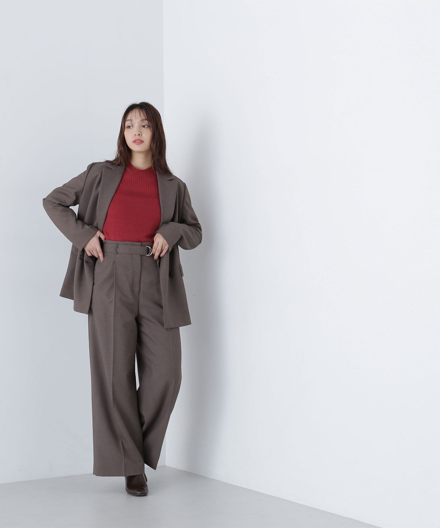  「＜リラクシーセットアップシリーズ＞ベルテッドワイドパンツ」|その他|