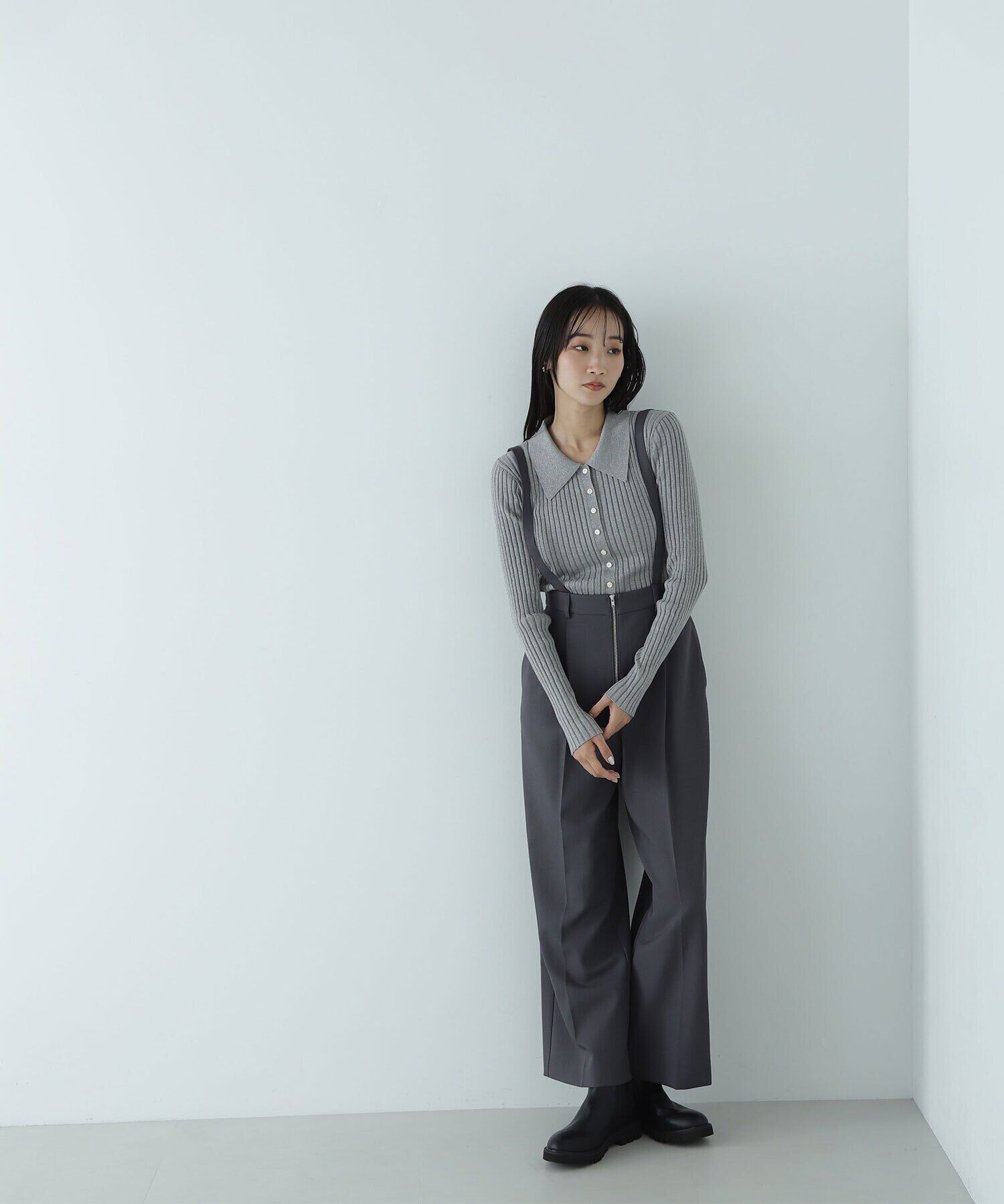  「サス付フロントジップワイドパンツ」|その他|