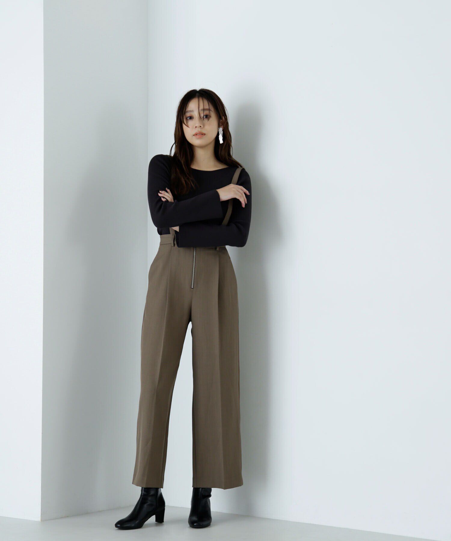  「サス付フロントジップワイドパンツ」|その他|