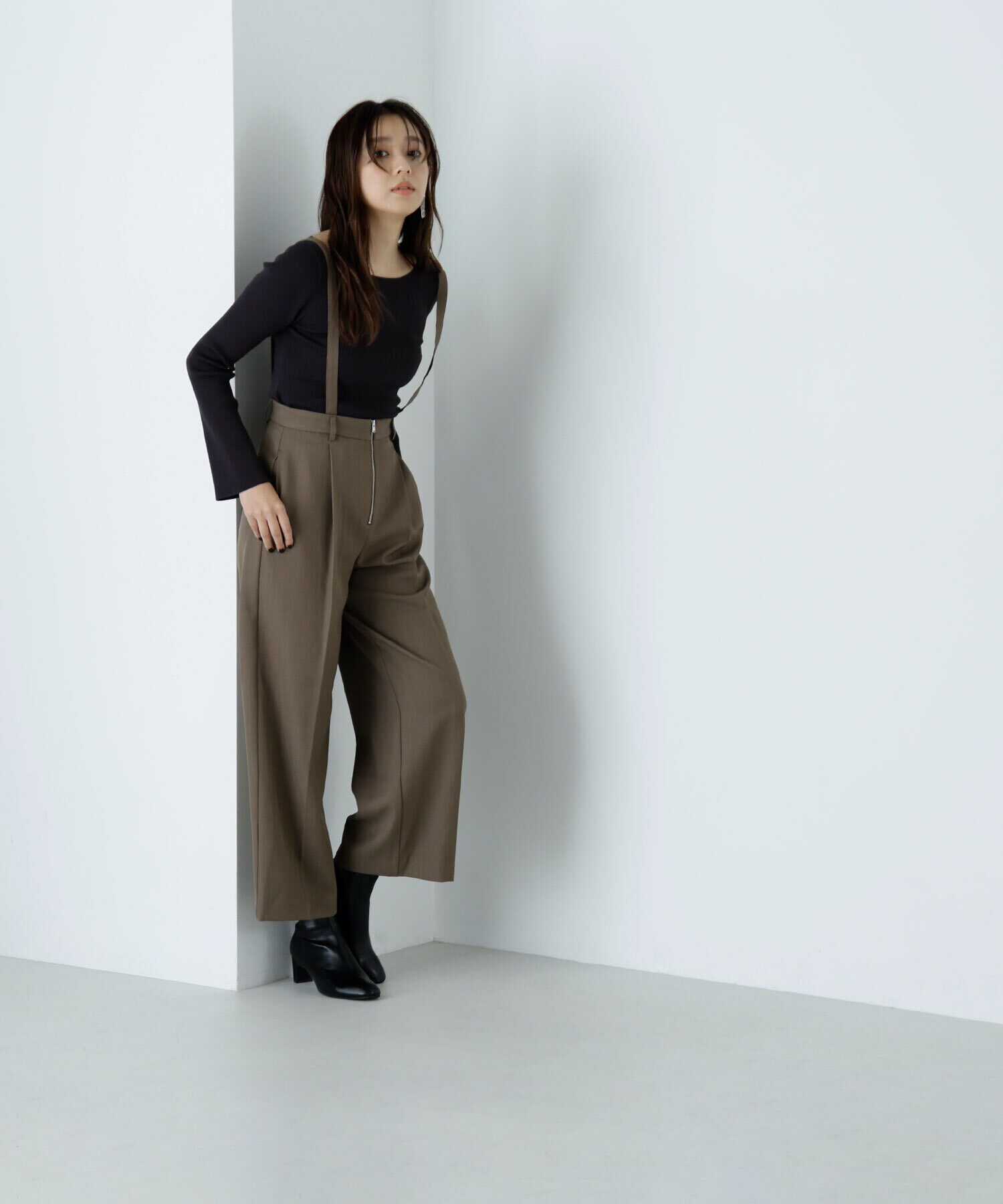  「サス付フロントジップワイドパンツ」|その他|