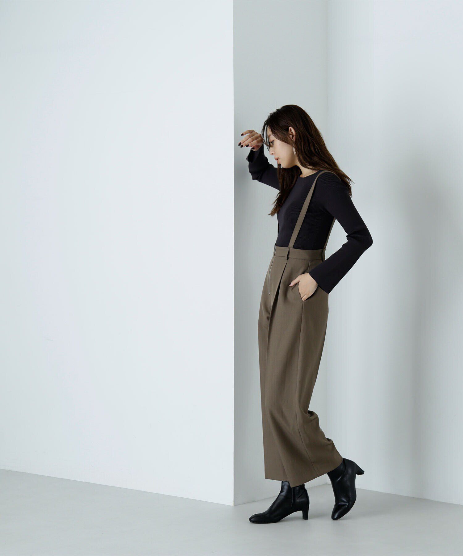  「サス付フロントジップワイドパンツ」|その他|