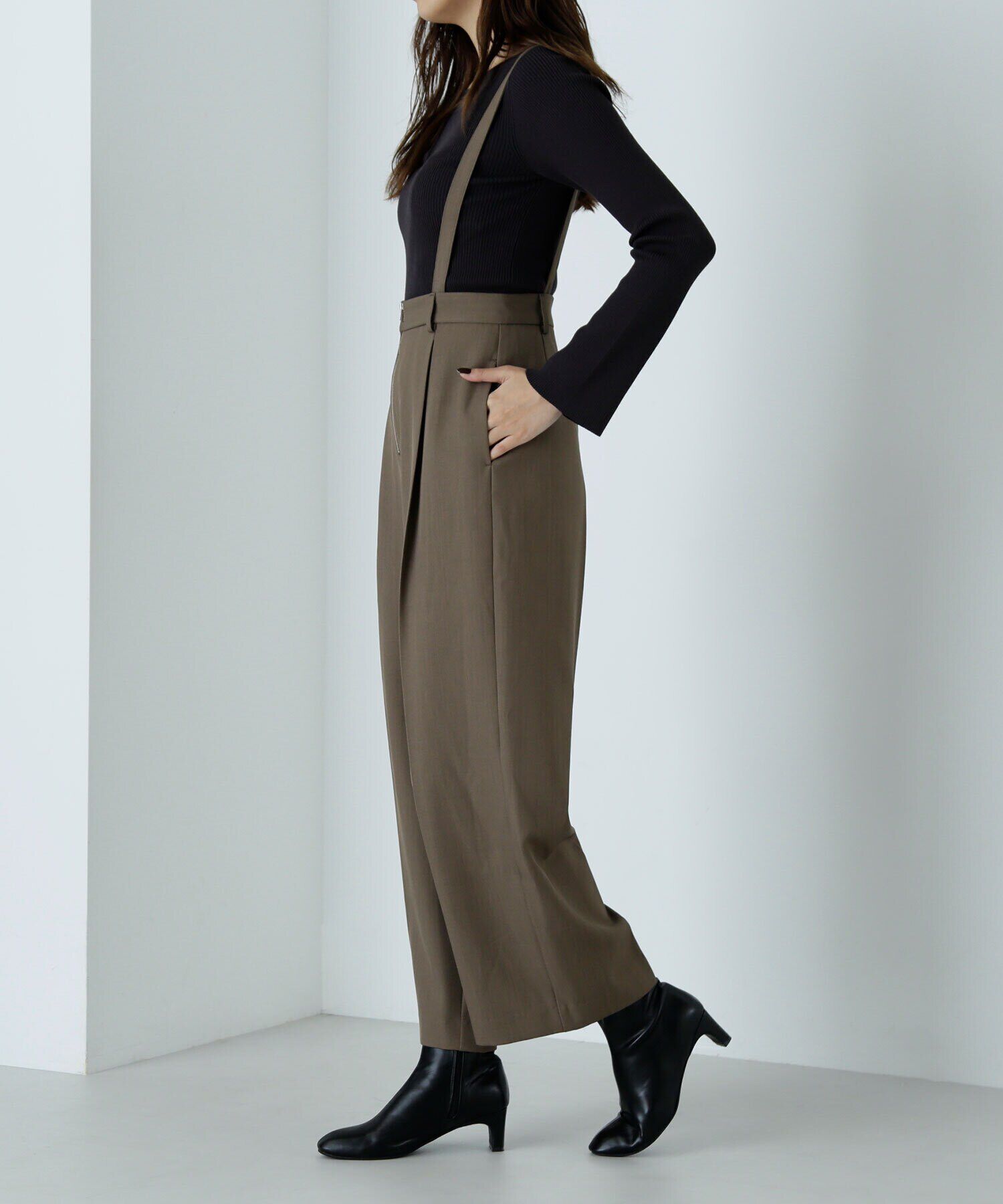  「サス付フロントジップワイドパンツ」|その他|