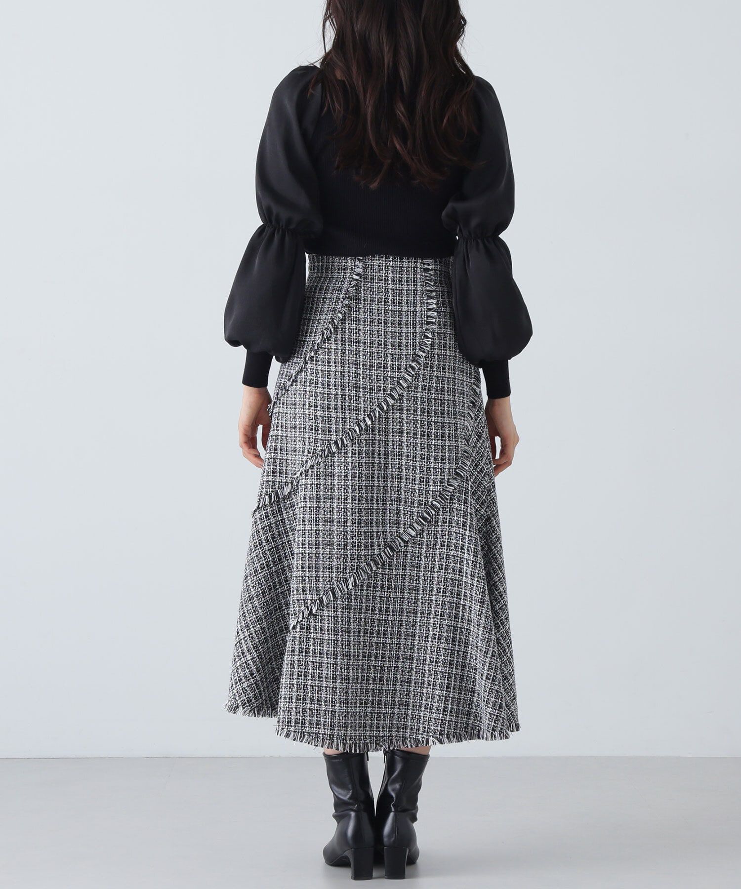  「エスカルゴツイードフリンジスカート」|スカート|