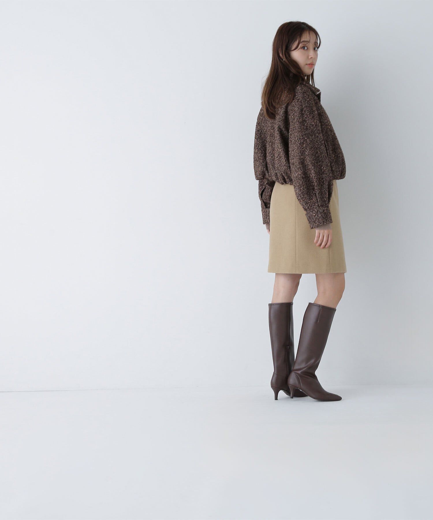  「スタンドネックツイードブルゾン」|ブルゾン・スタジャン|