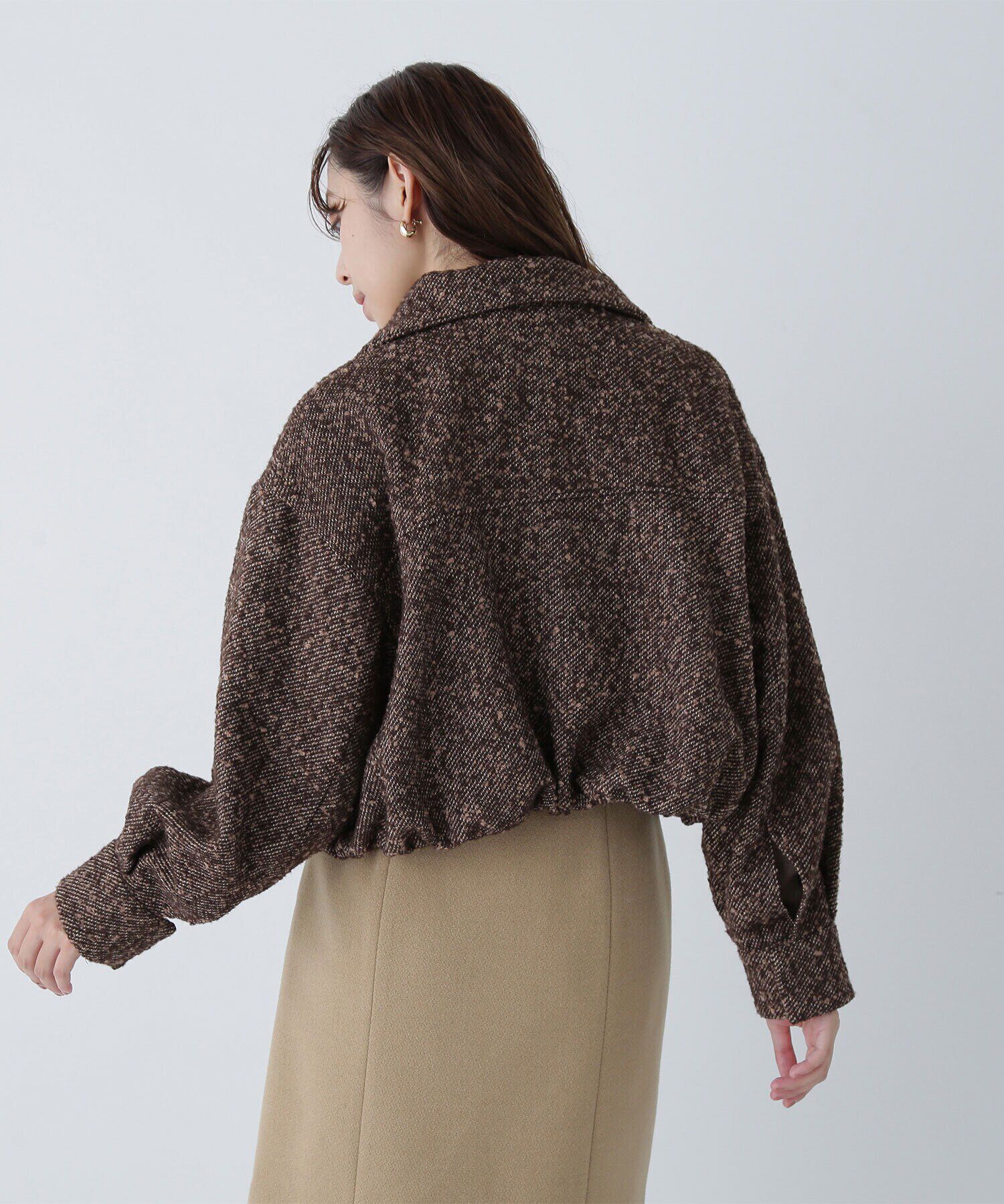  「スタンドネックツイードブルゾン」|ブルゾン・スタジャン|