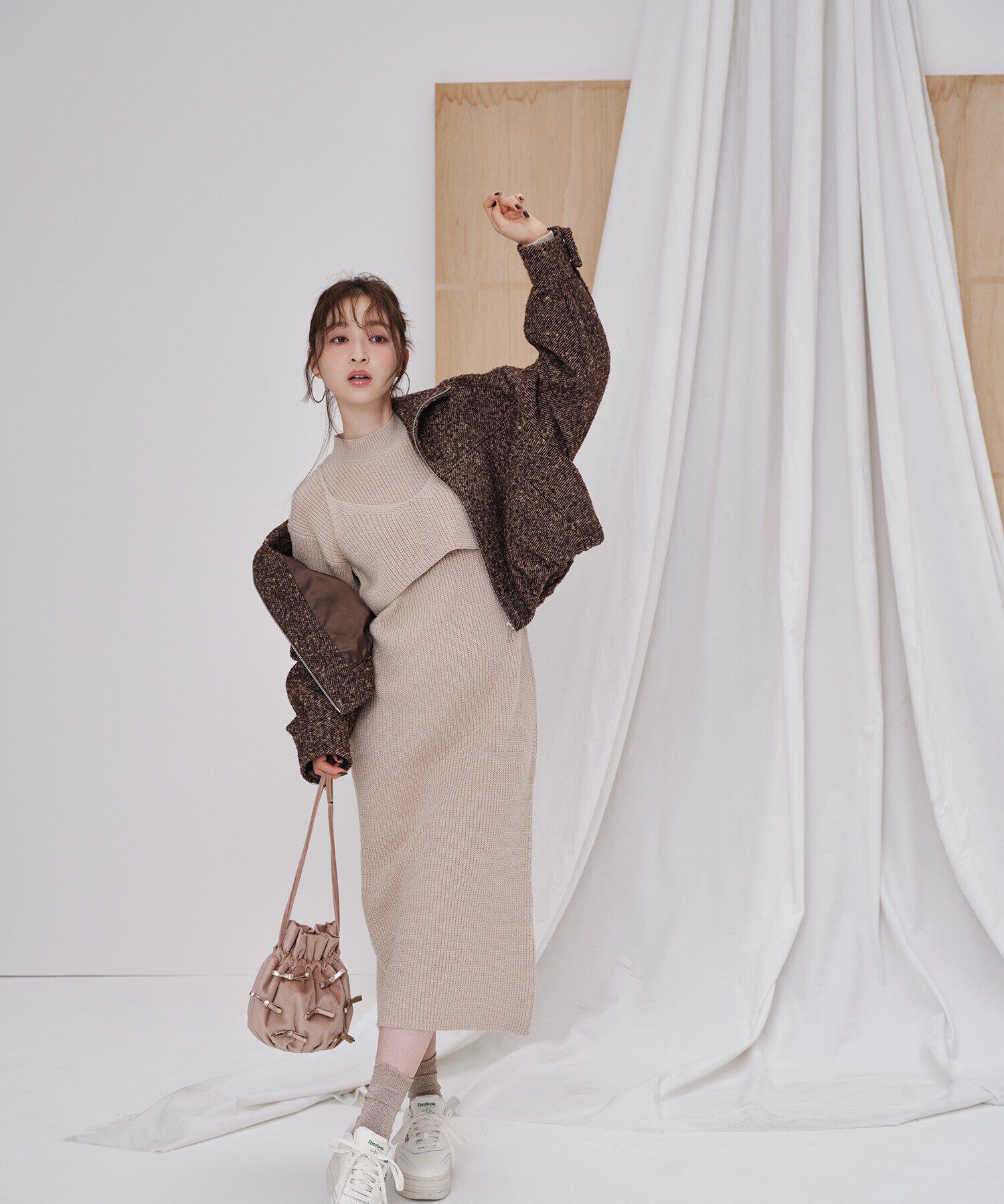  「スタンドネックツイードブルゾン」|ブルゾン・スタジャン|