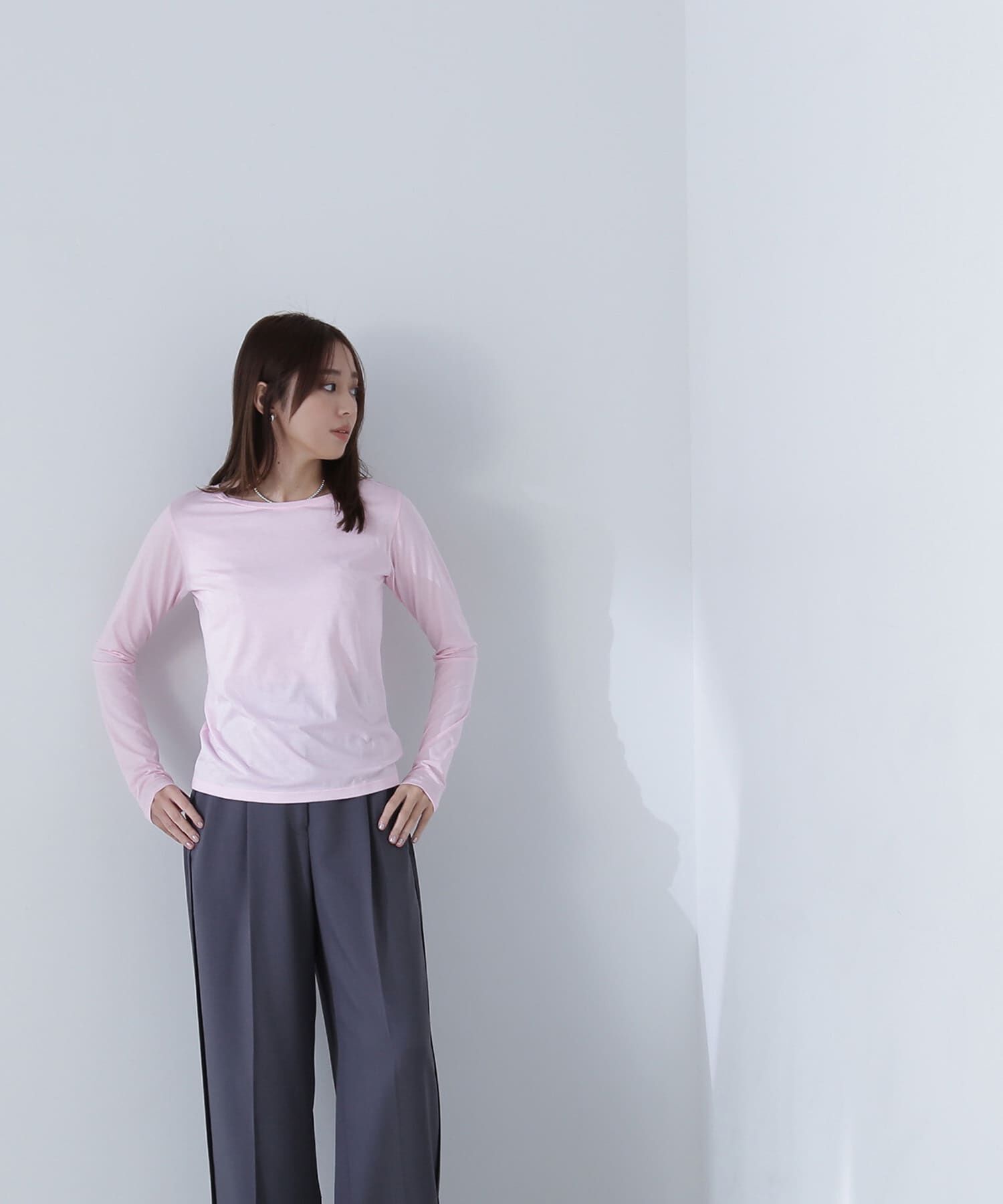  「ボートネックシアーカットソー」|Tシャツ・カットソー|