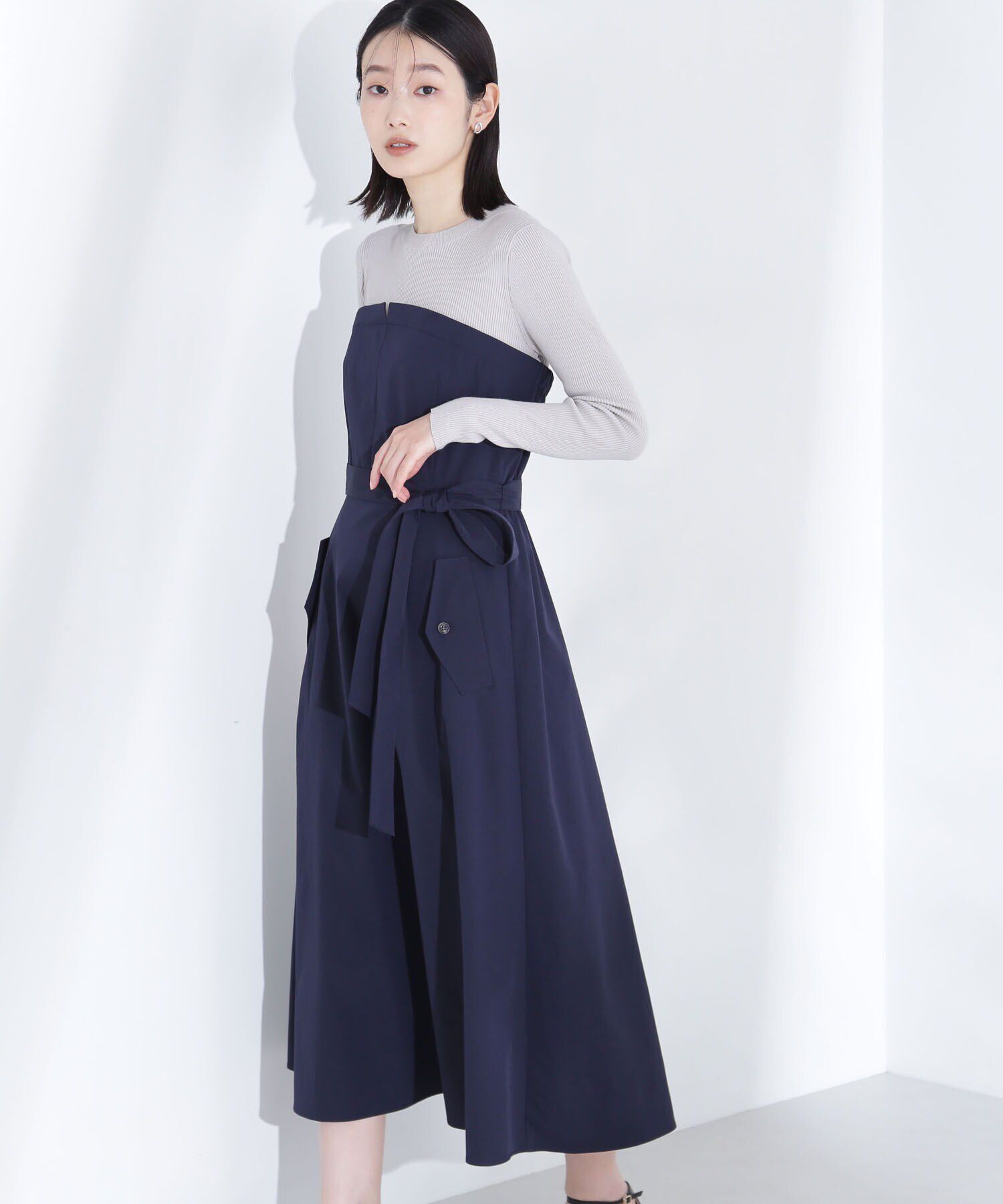  「ドッキングトレンチワンピース」|ワンピース|ネイビー2