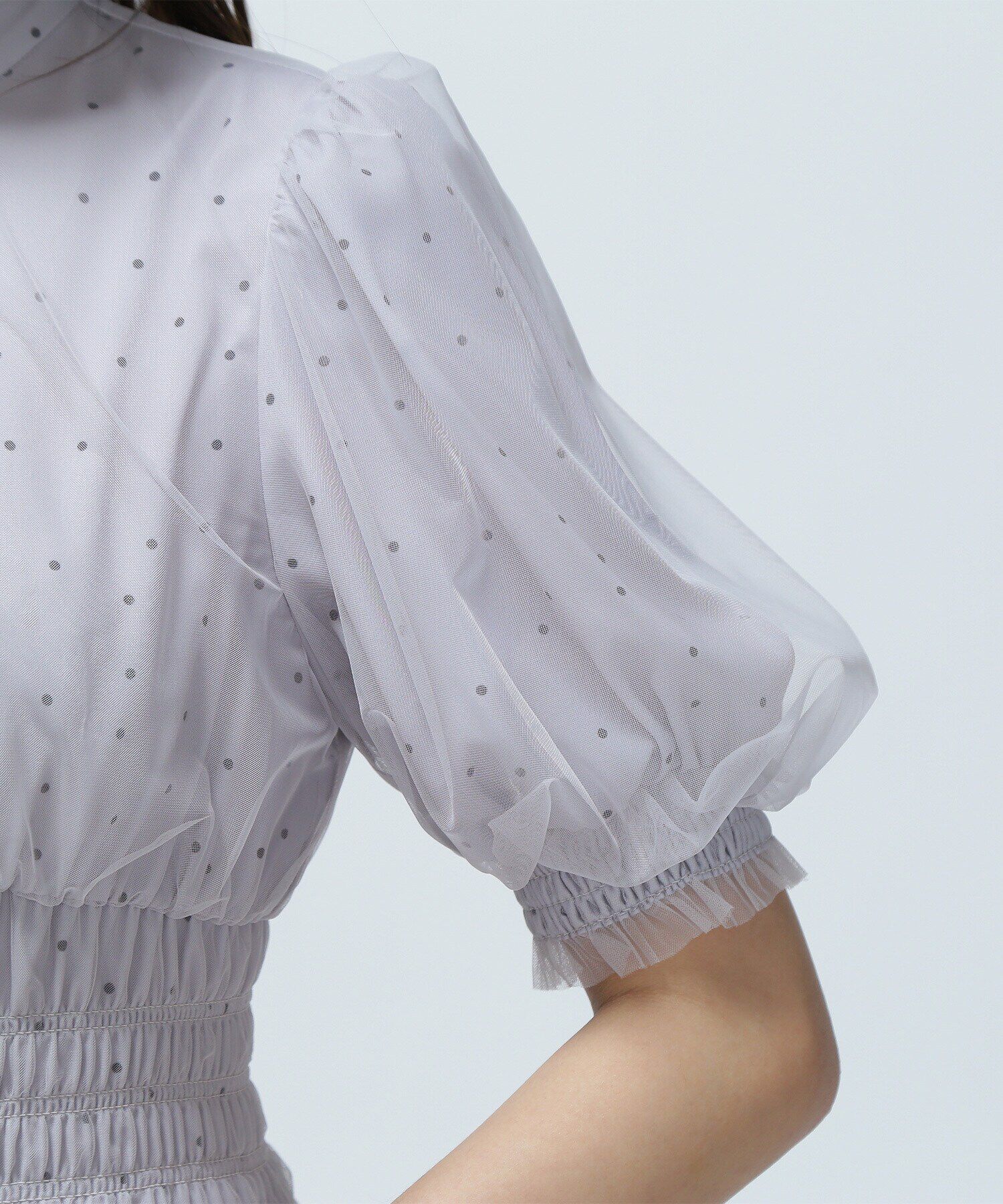  「ドットチュールレイヤードワンピース」|ワンピース|