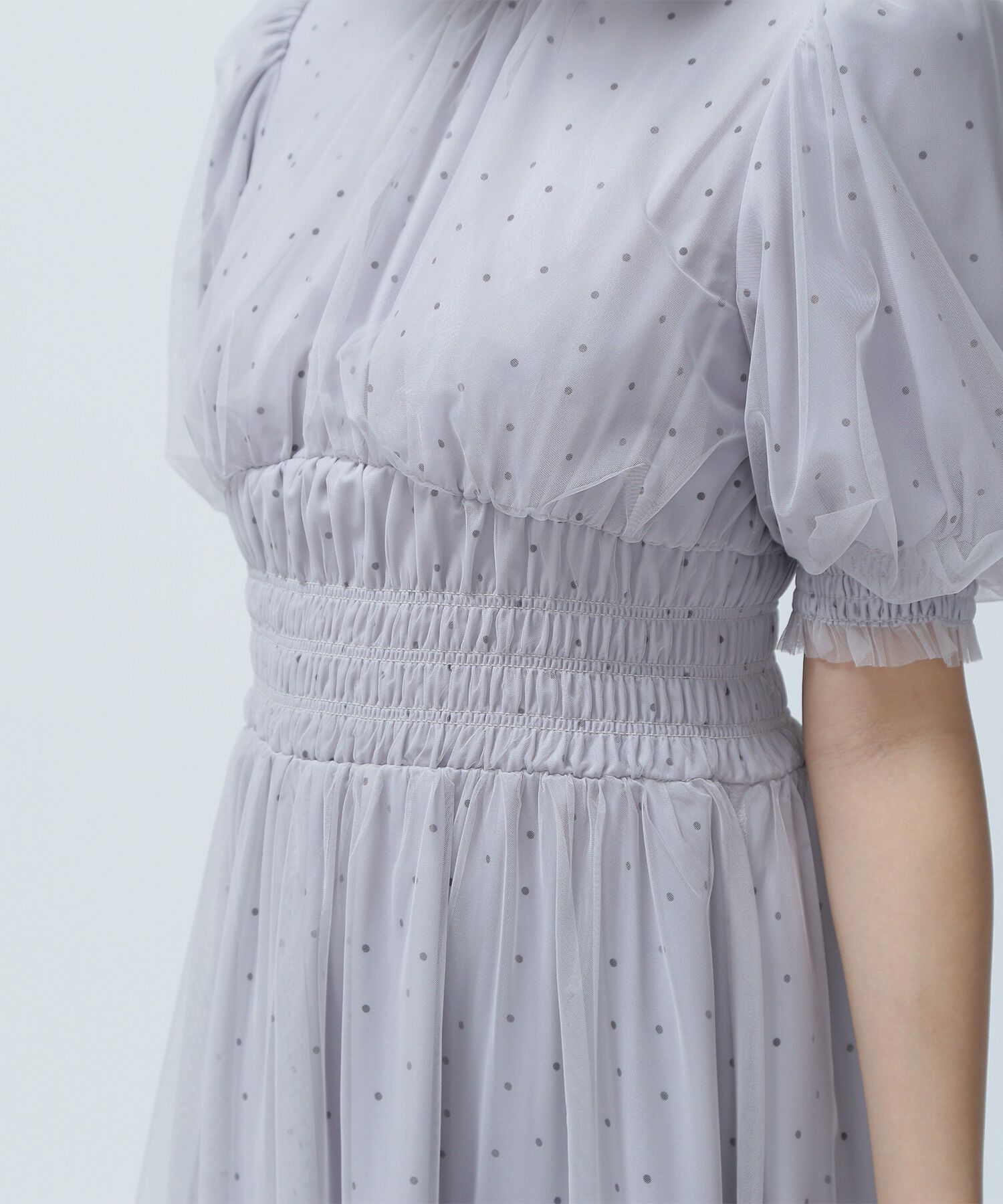  「ドットチュールレイヤードワンピース」|ワンピース|