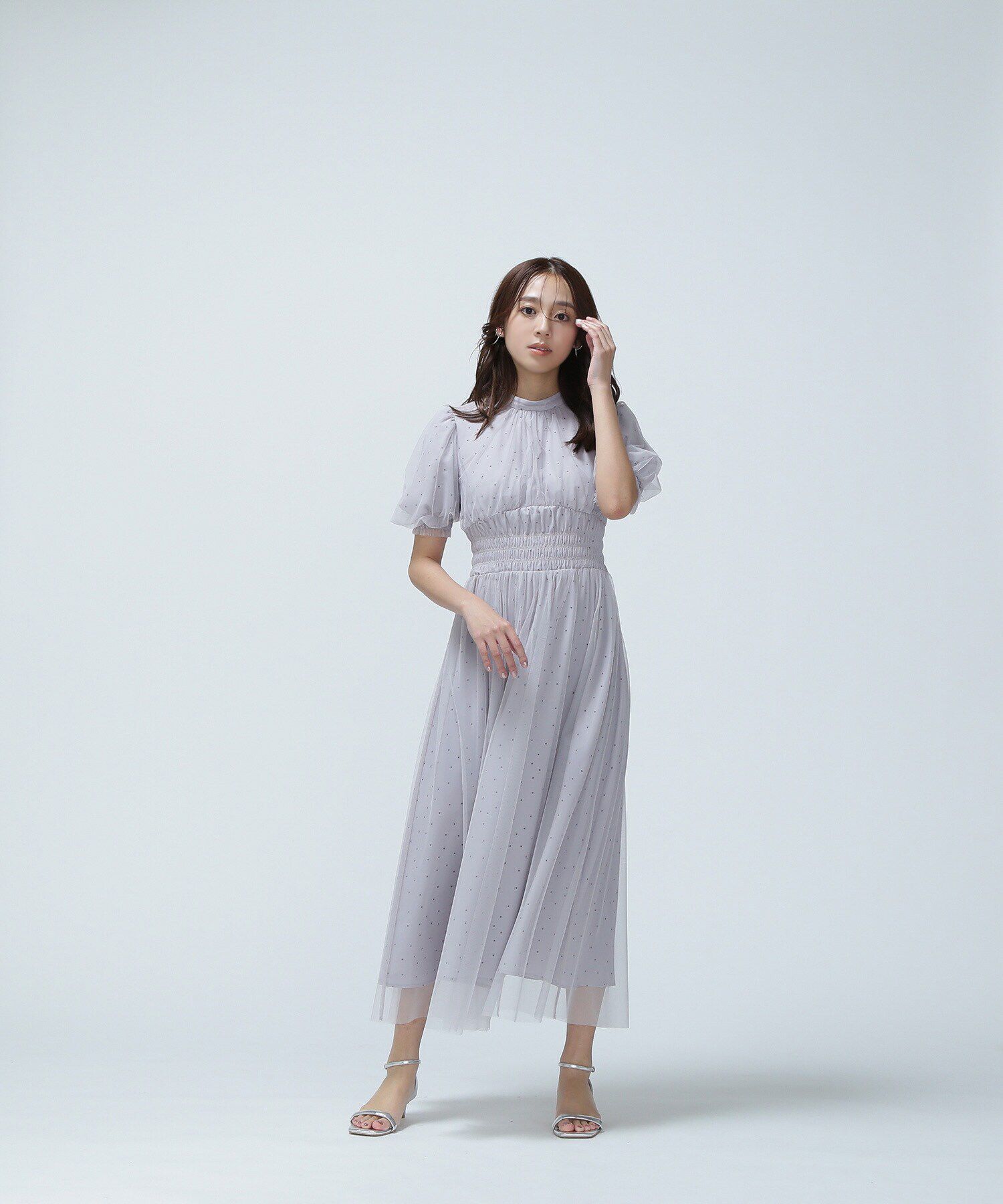  「ドットチュールレイヤードワンピース」|ワンピース|