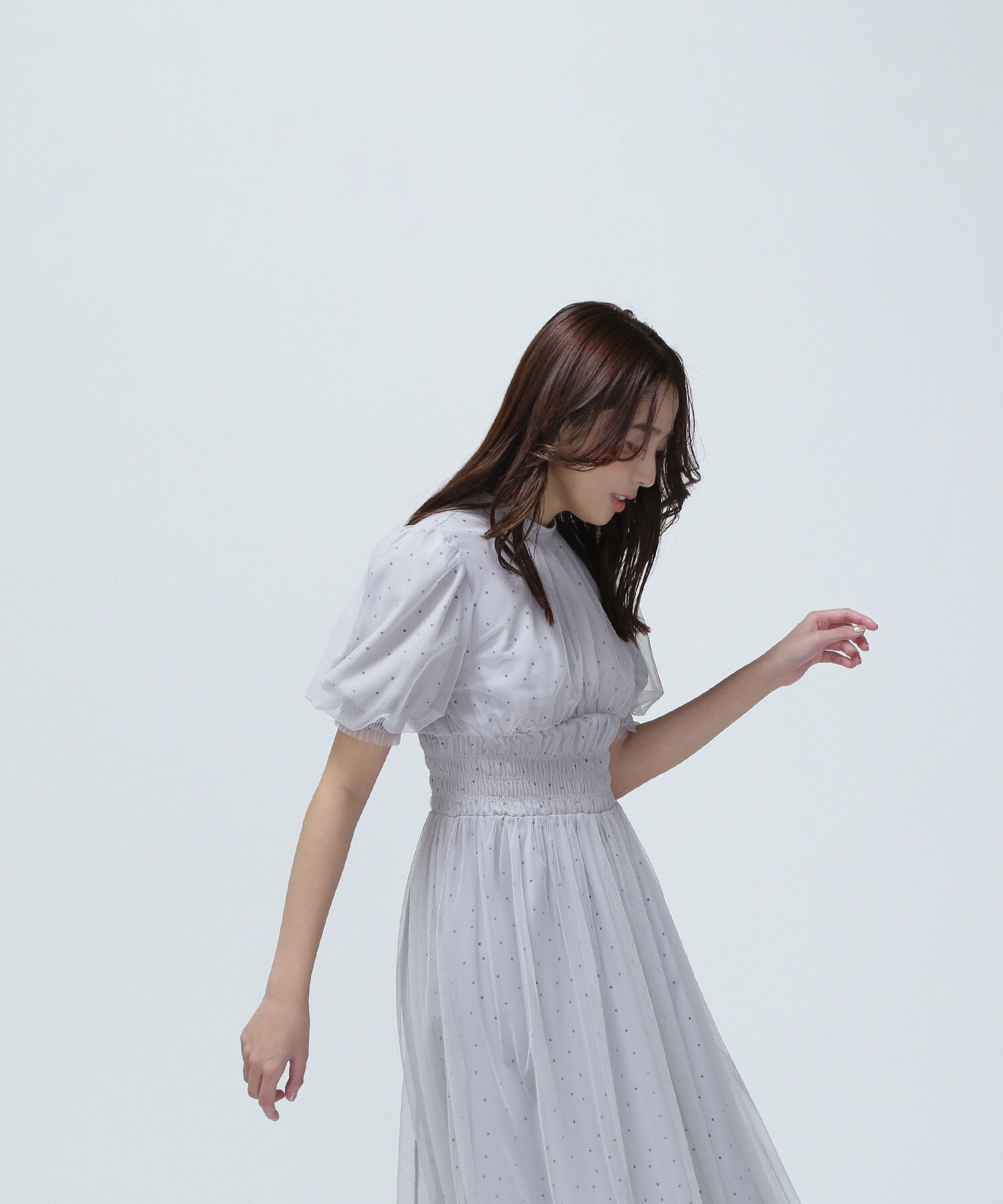  「ドットチュールレイヤードワンピース」|ワンピース|
