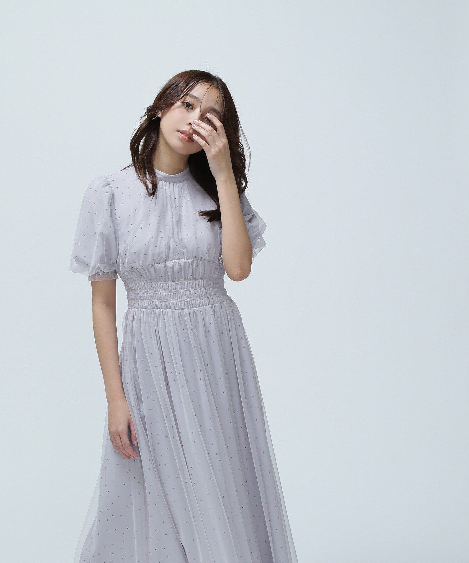  「ドットチュールレイヤードワンピース」|ワンピース|