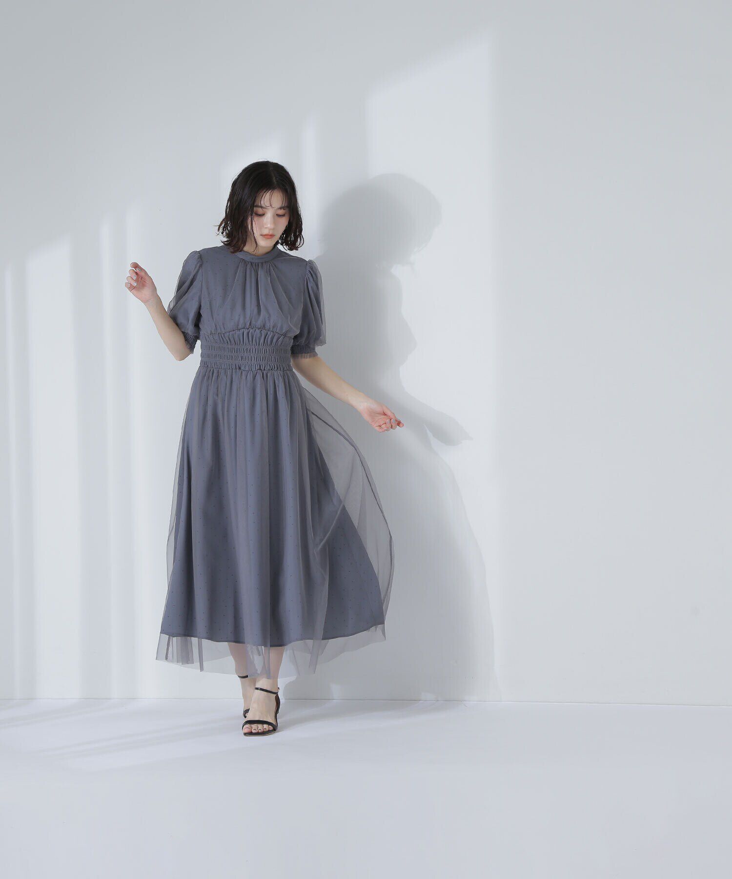  「ドットチュールレイヤードワンピース」|ワンピース|