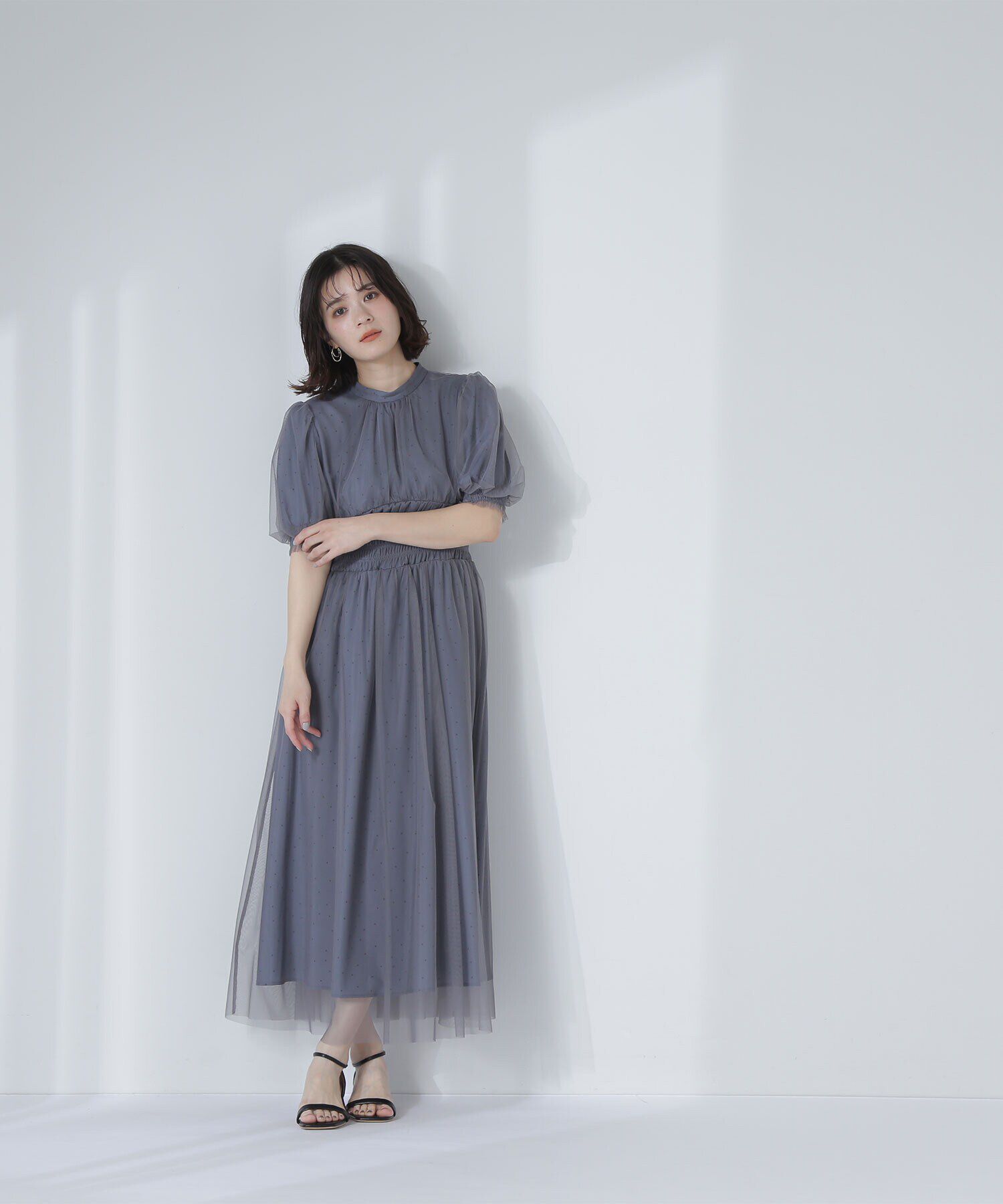 「ドットチュールレイヤードワンピース」|ワンピース|