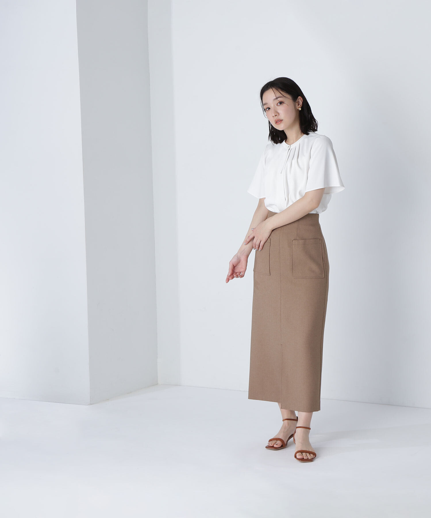  「フロントタックフレアスリーブブラウス」|シャツ・ブラウス|