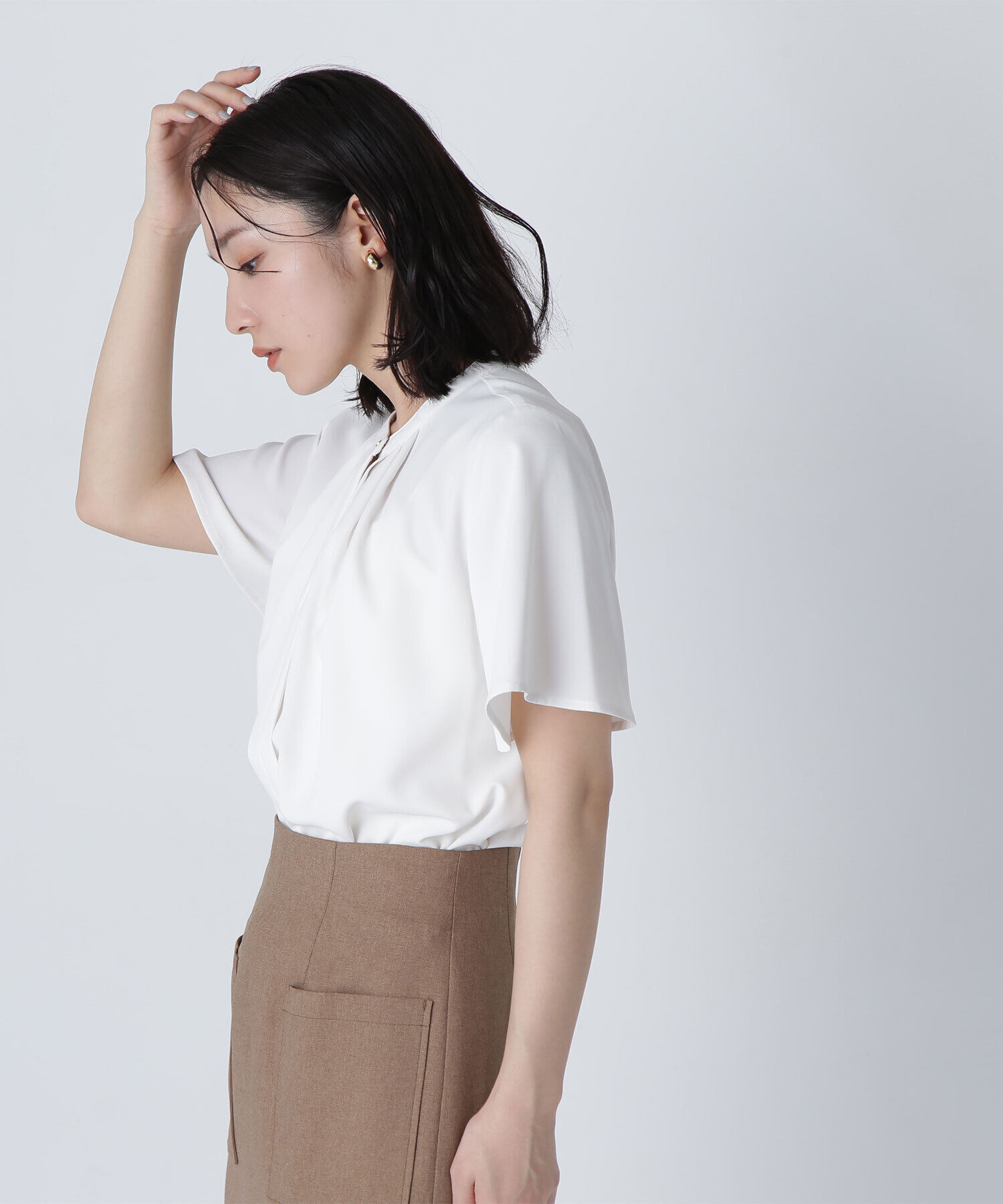  「フロントタックフレアスリーブブラウス」|シャツ・ブラウス|