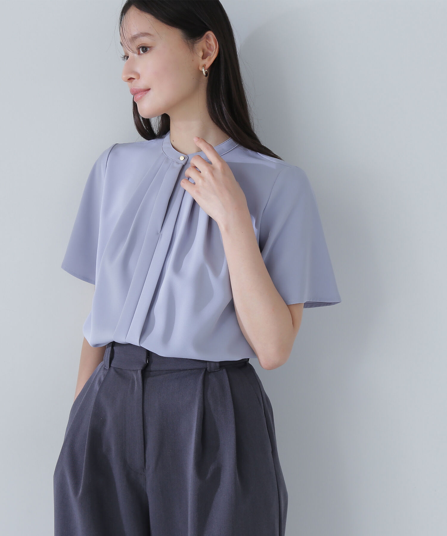  「フロントタックフレアスリーブブラウス」|シャツ・ブラウス|