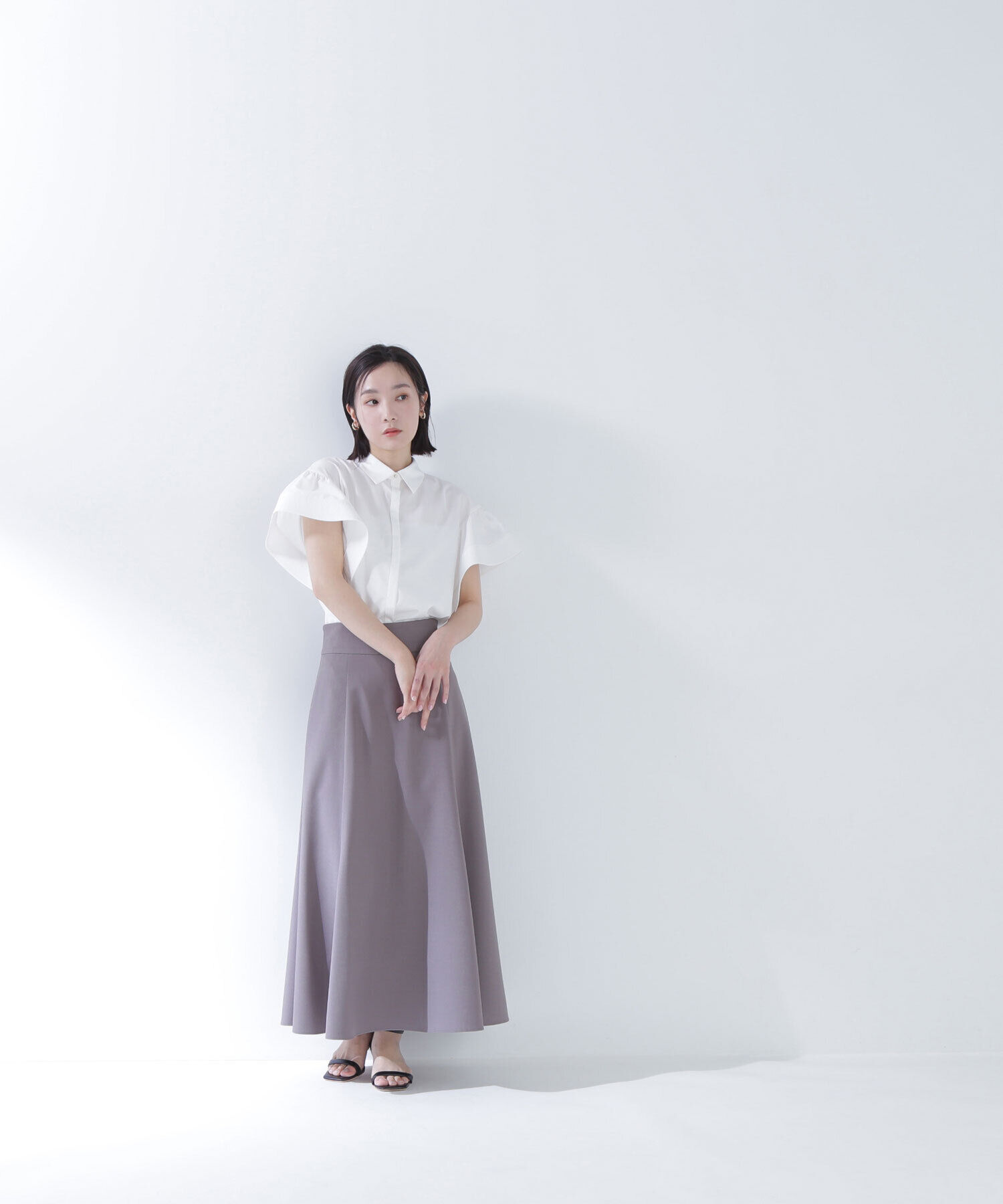  「ステッチフリルスリーブシャツ」|シャツ・ブラウス|