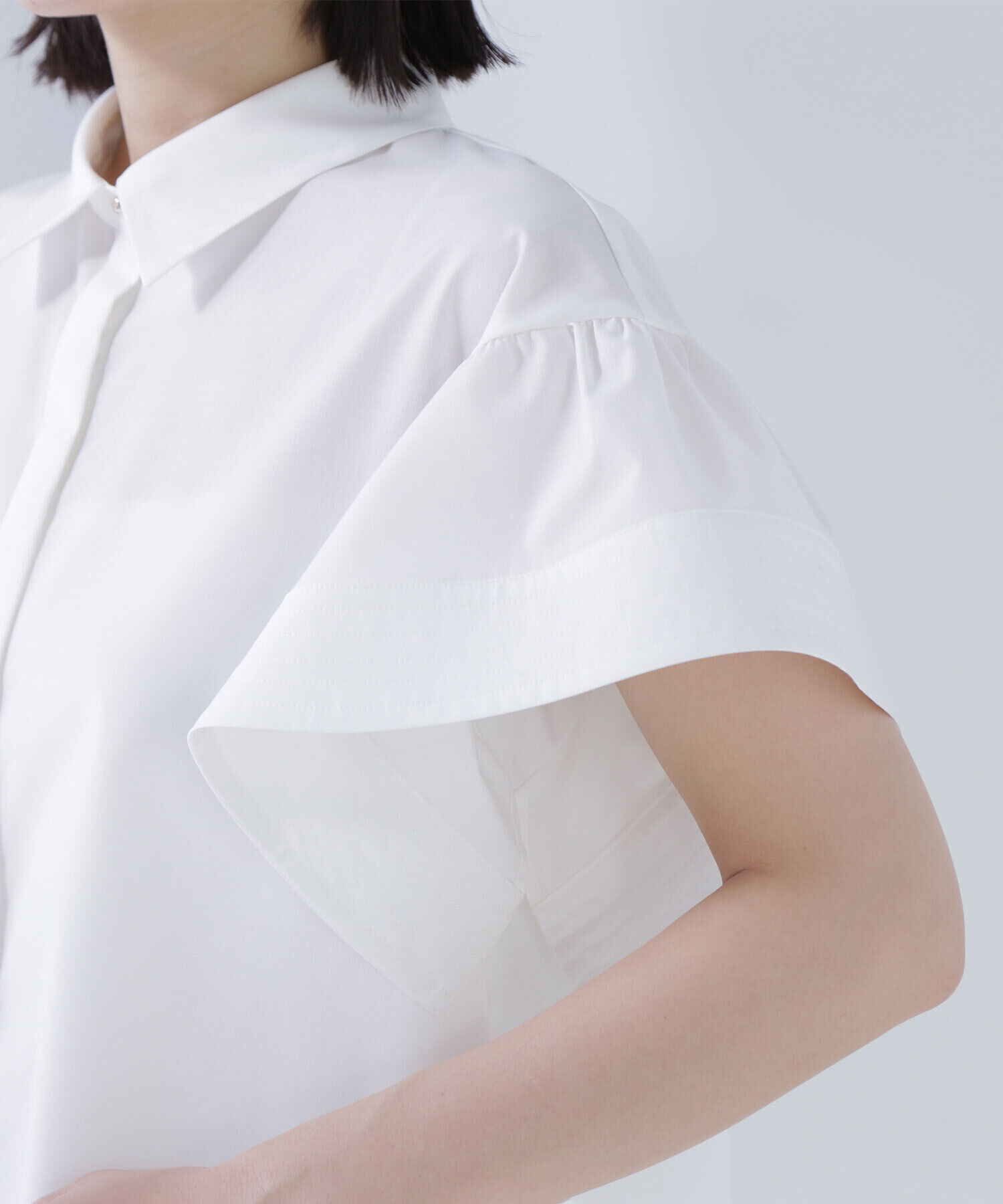  「ステッチフリルスリーブシャツ」|シャツ・ブラウス|